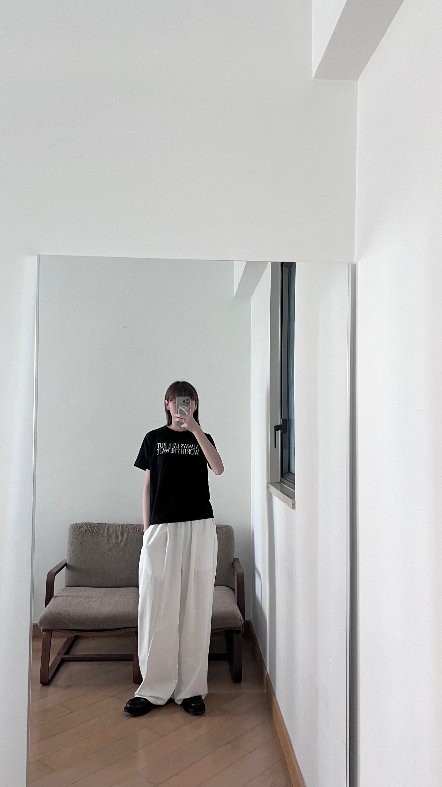 baggy cotton pants in white