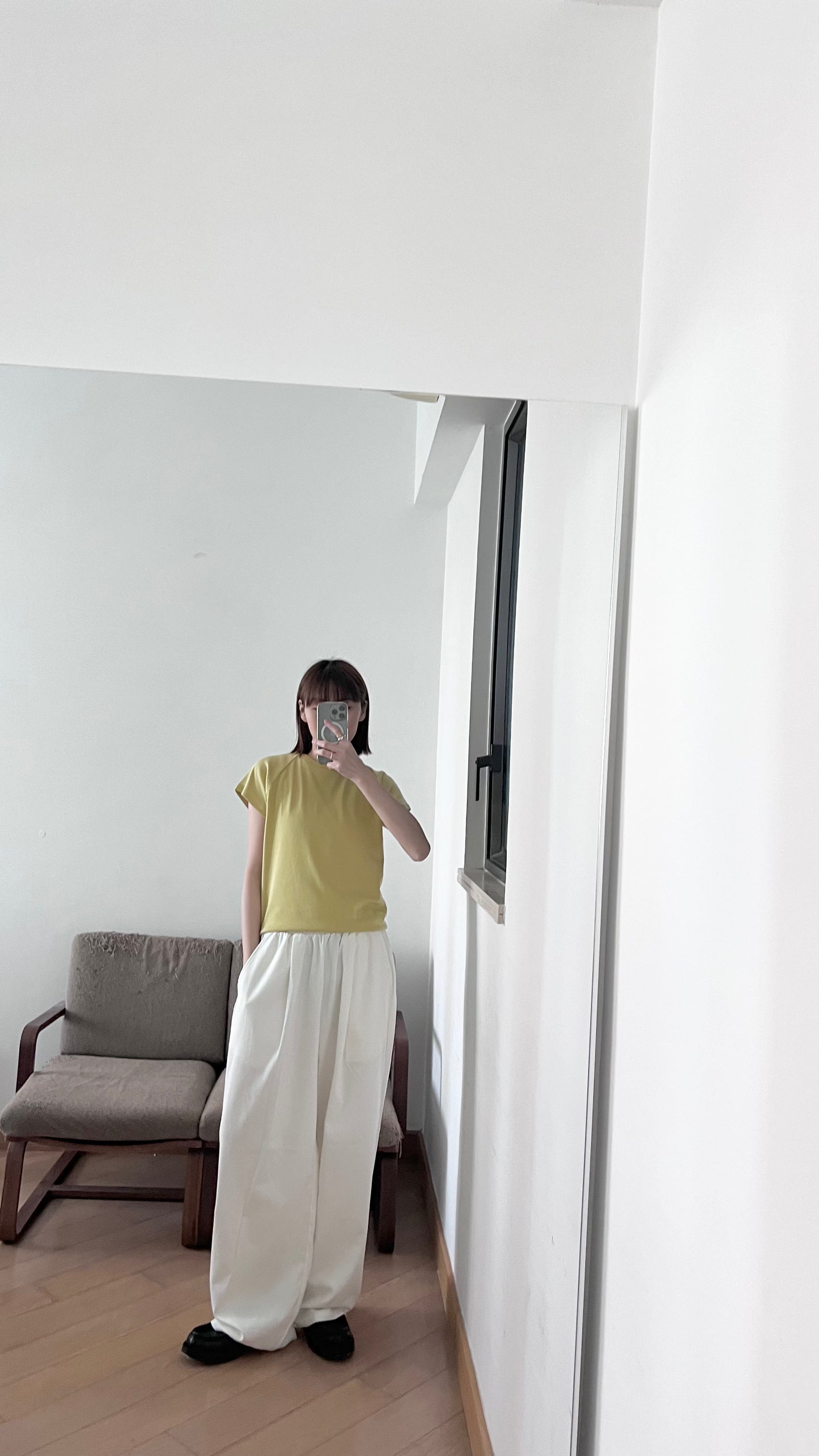 baggy cotton pants in white