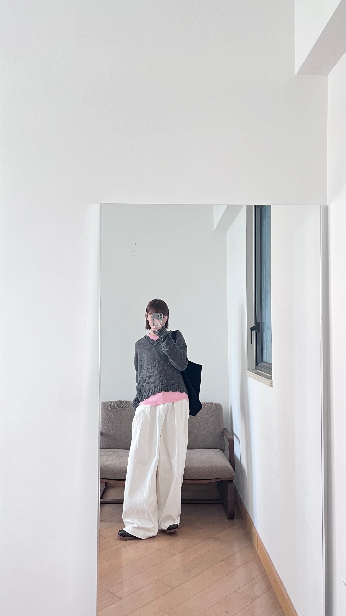 cocoon pleat trousers in white (pre-order)