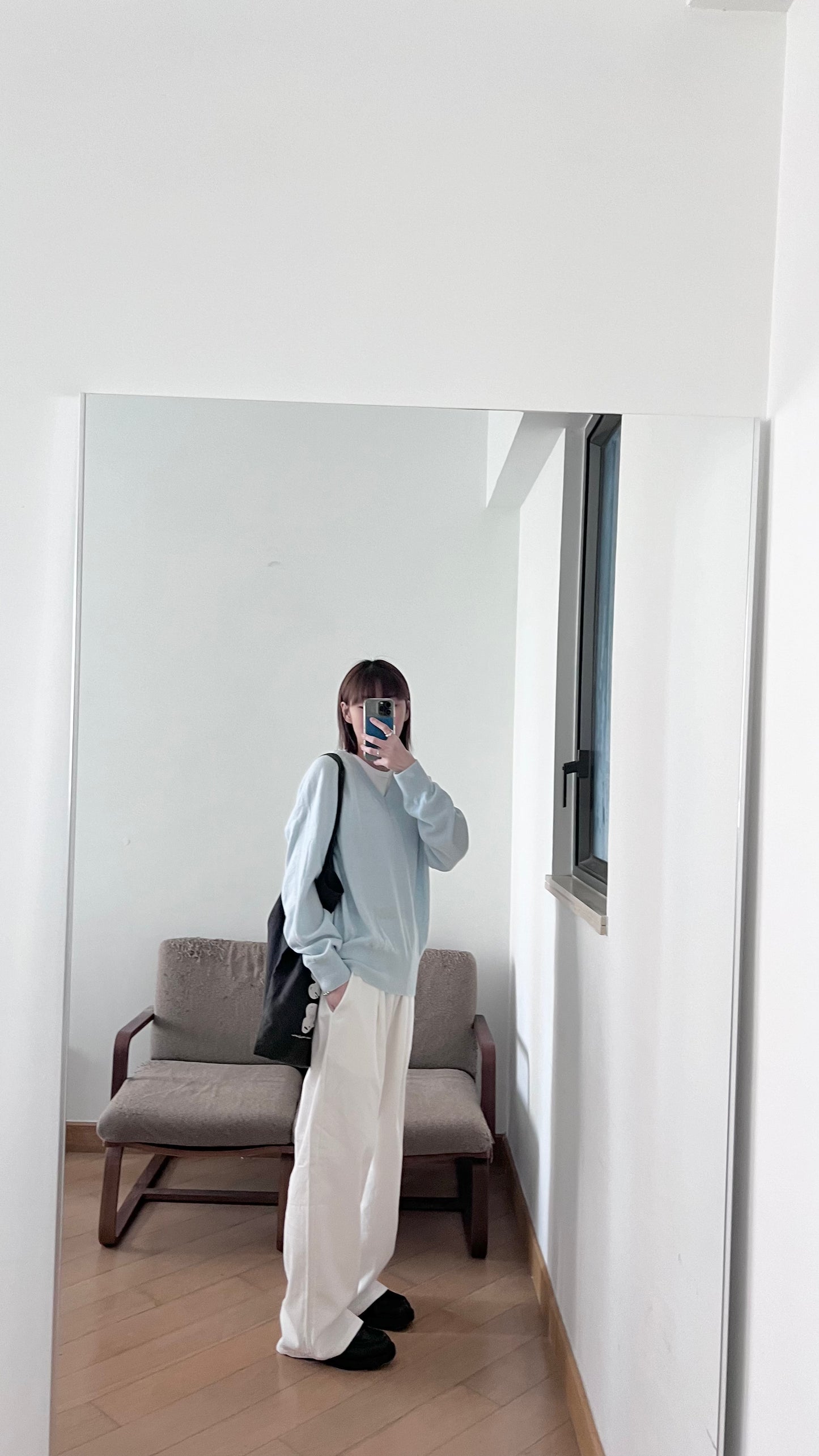 baggy cotton pants in white