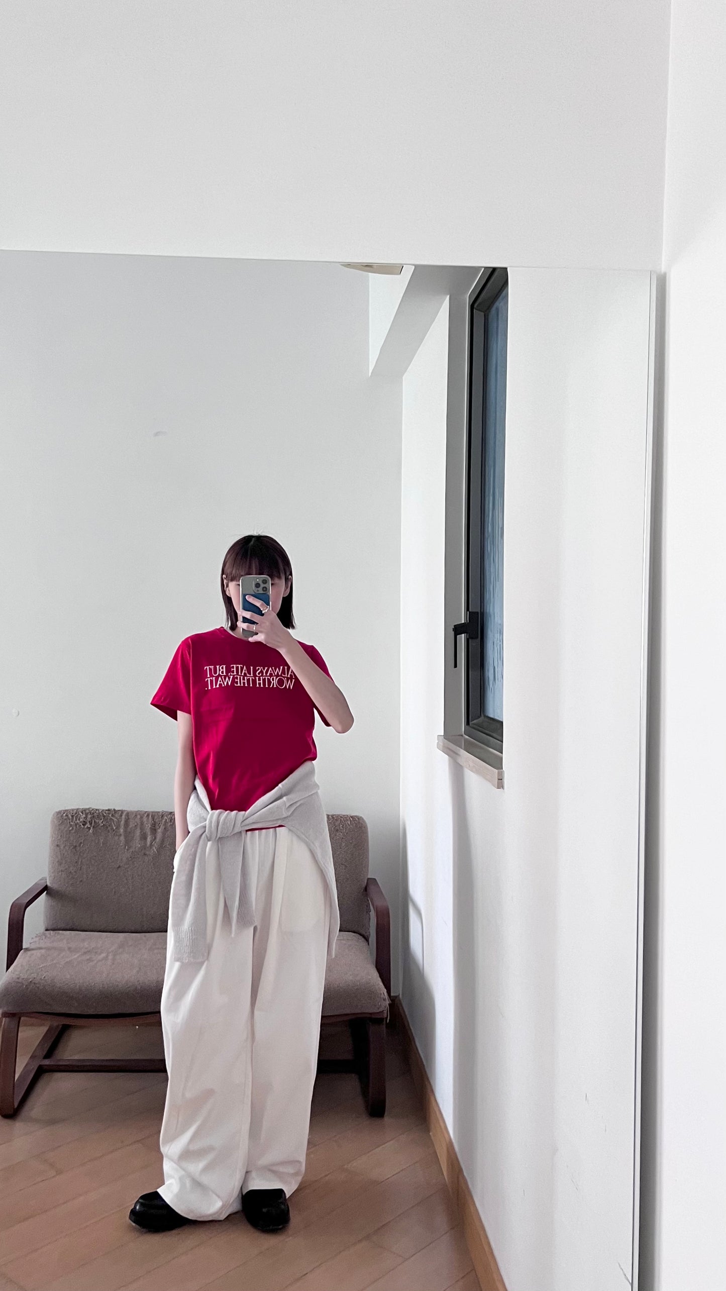 baggy cotton pants in white