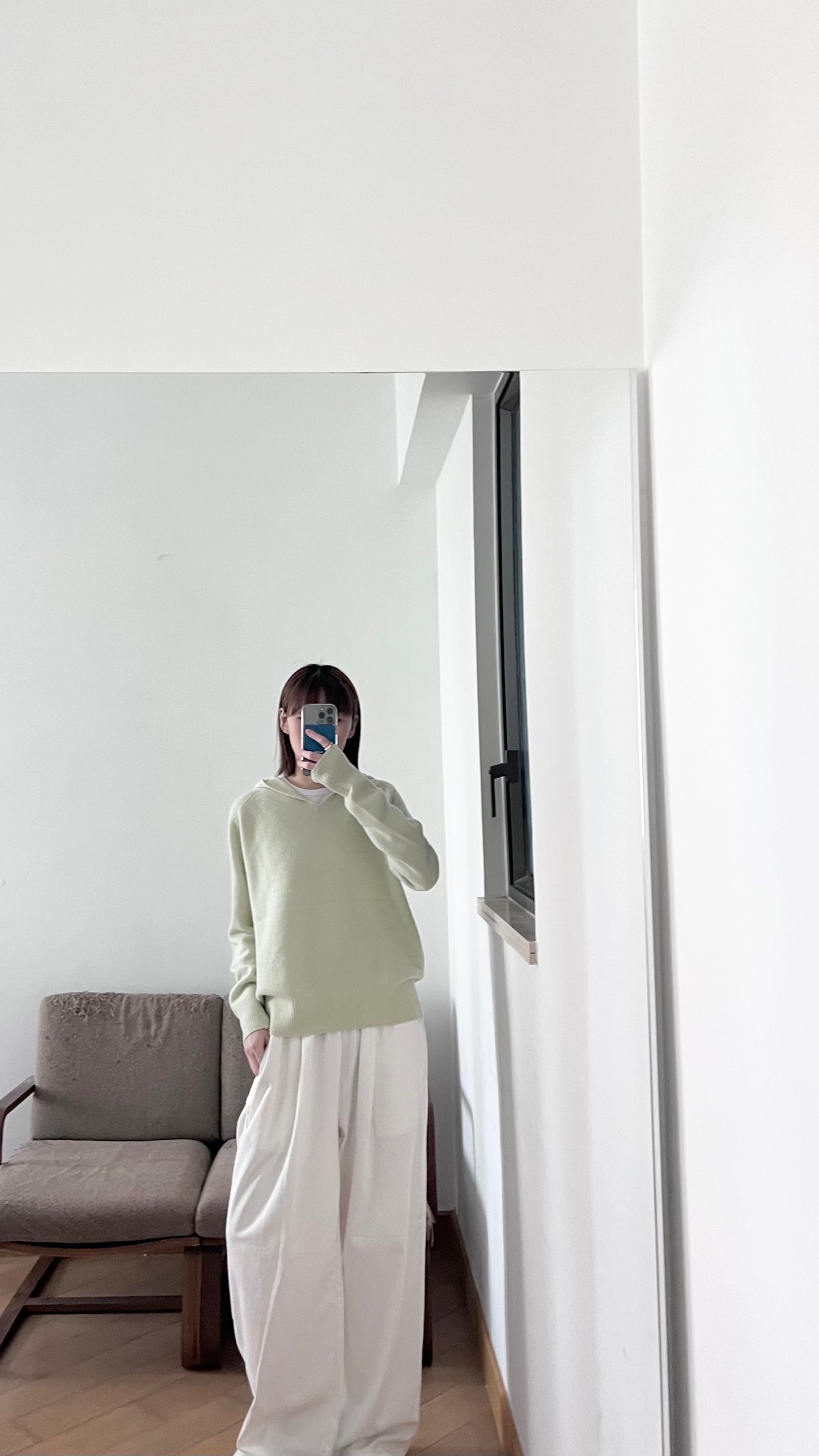 baggy cotton pants in white