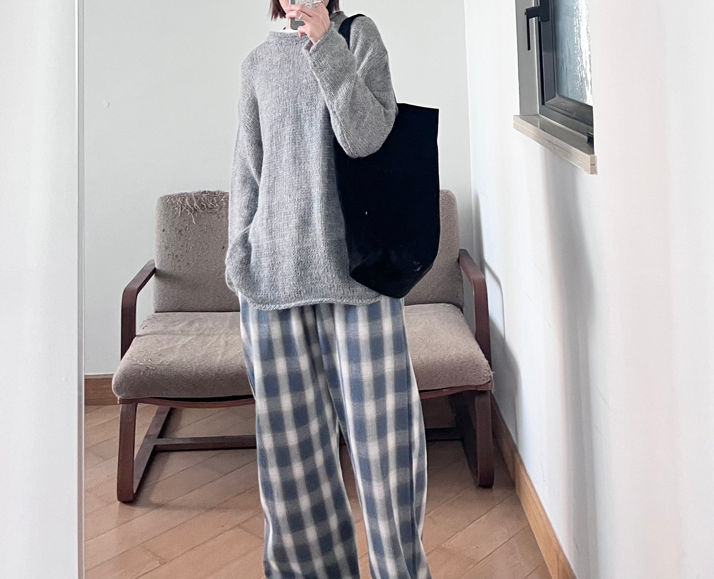 sheer edge knitwear in grey (pre-order)