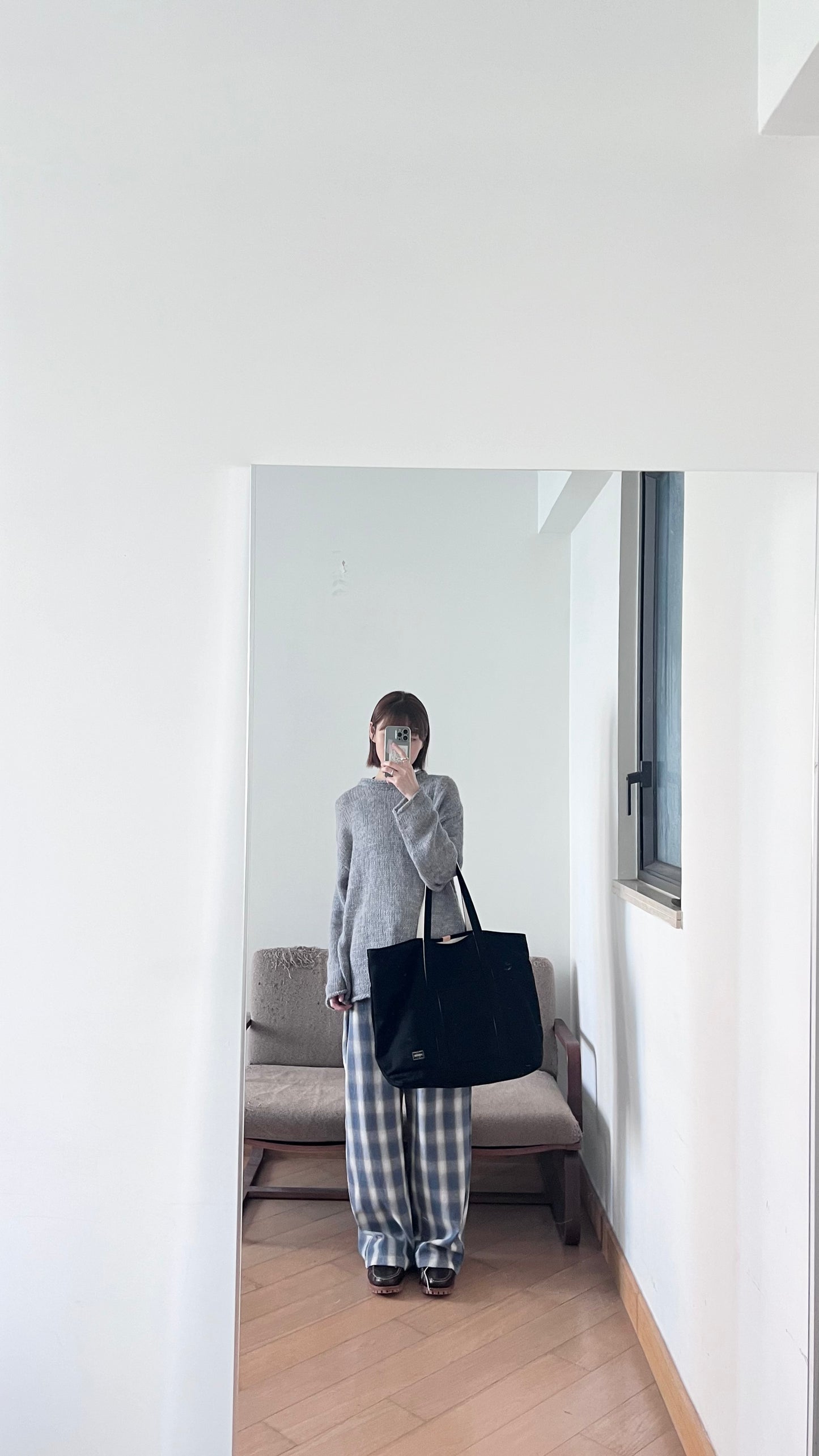 sheer edge knitwear in grey (pre-order)