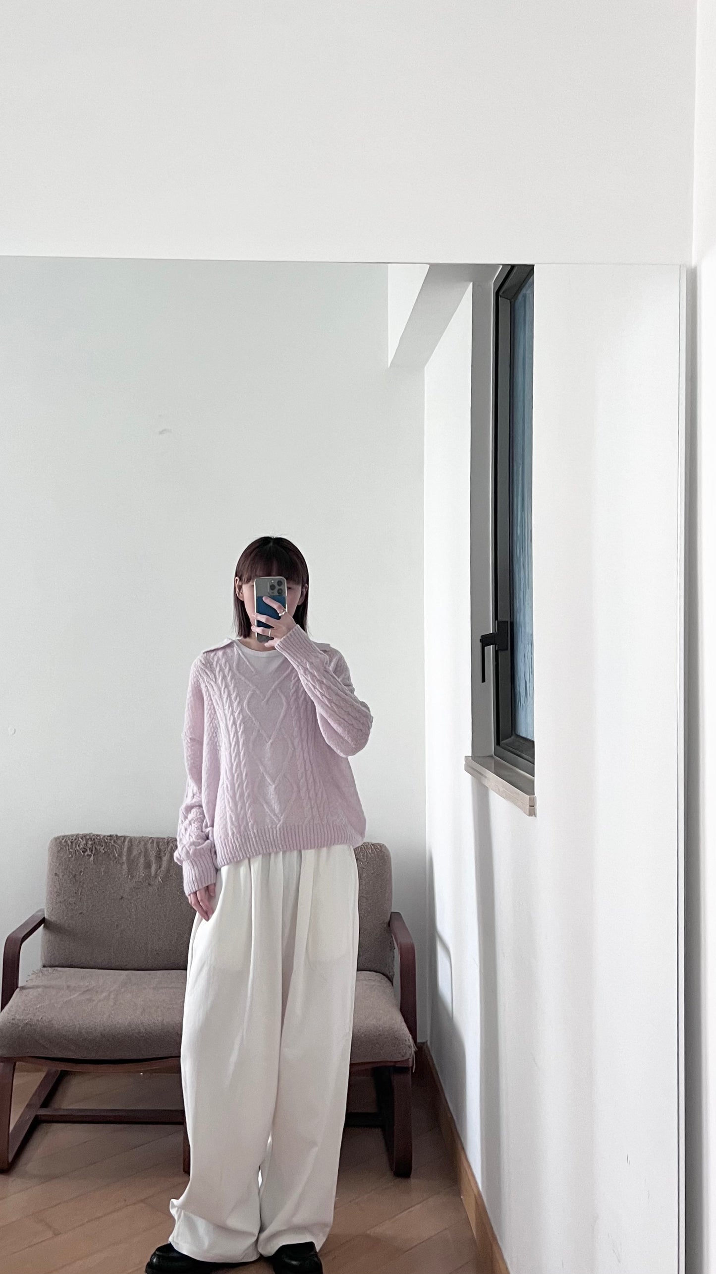 baggy cotton pants in white