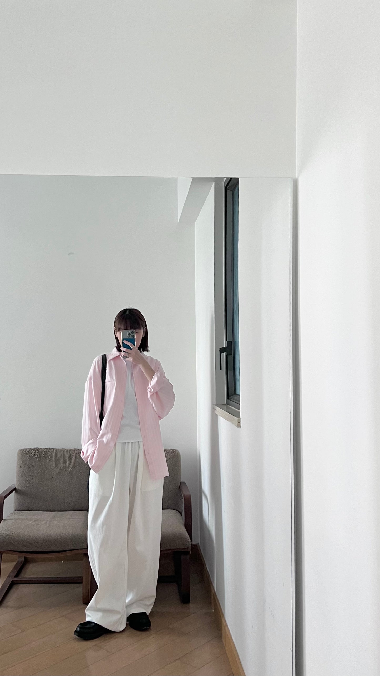 baggy cotton pants in white