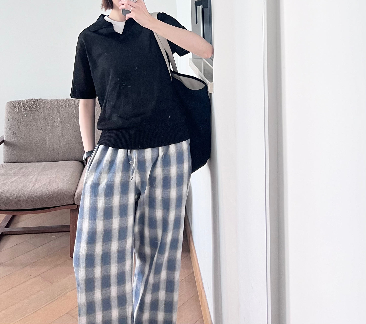 sheer v-neck shirt in black (pre-order)