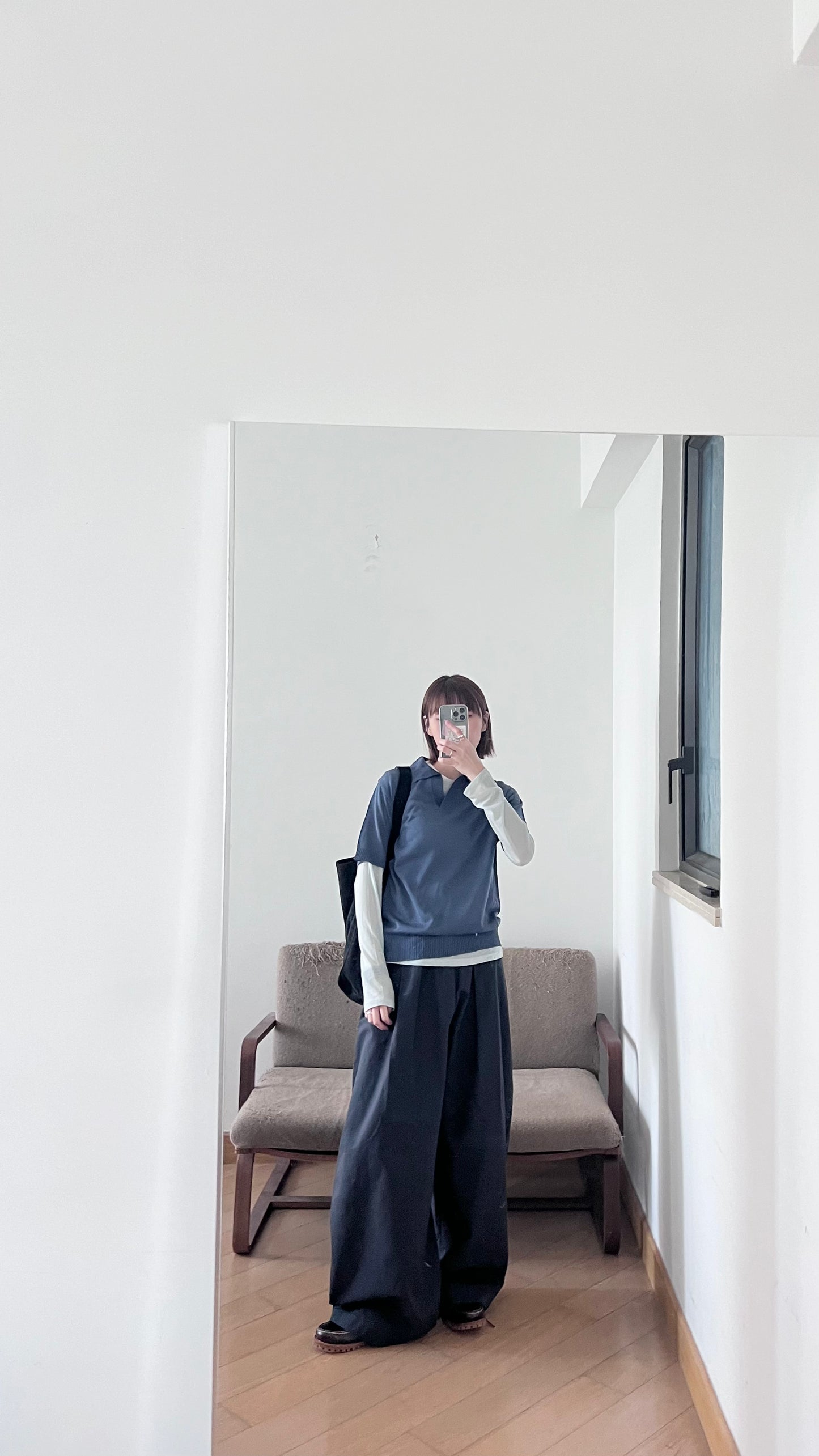 sheer v-neck shirt in tyrian blue (pre-order)