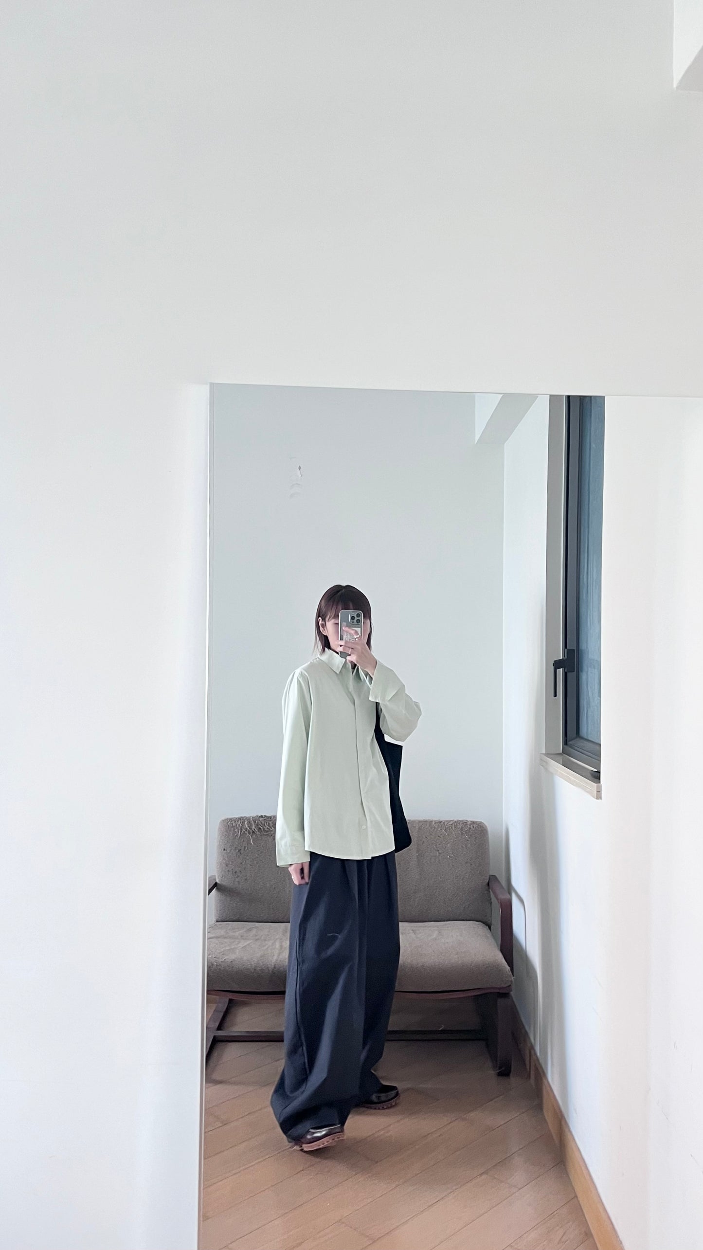 cocoon pleat trousers in charcoal (pre-order)