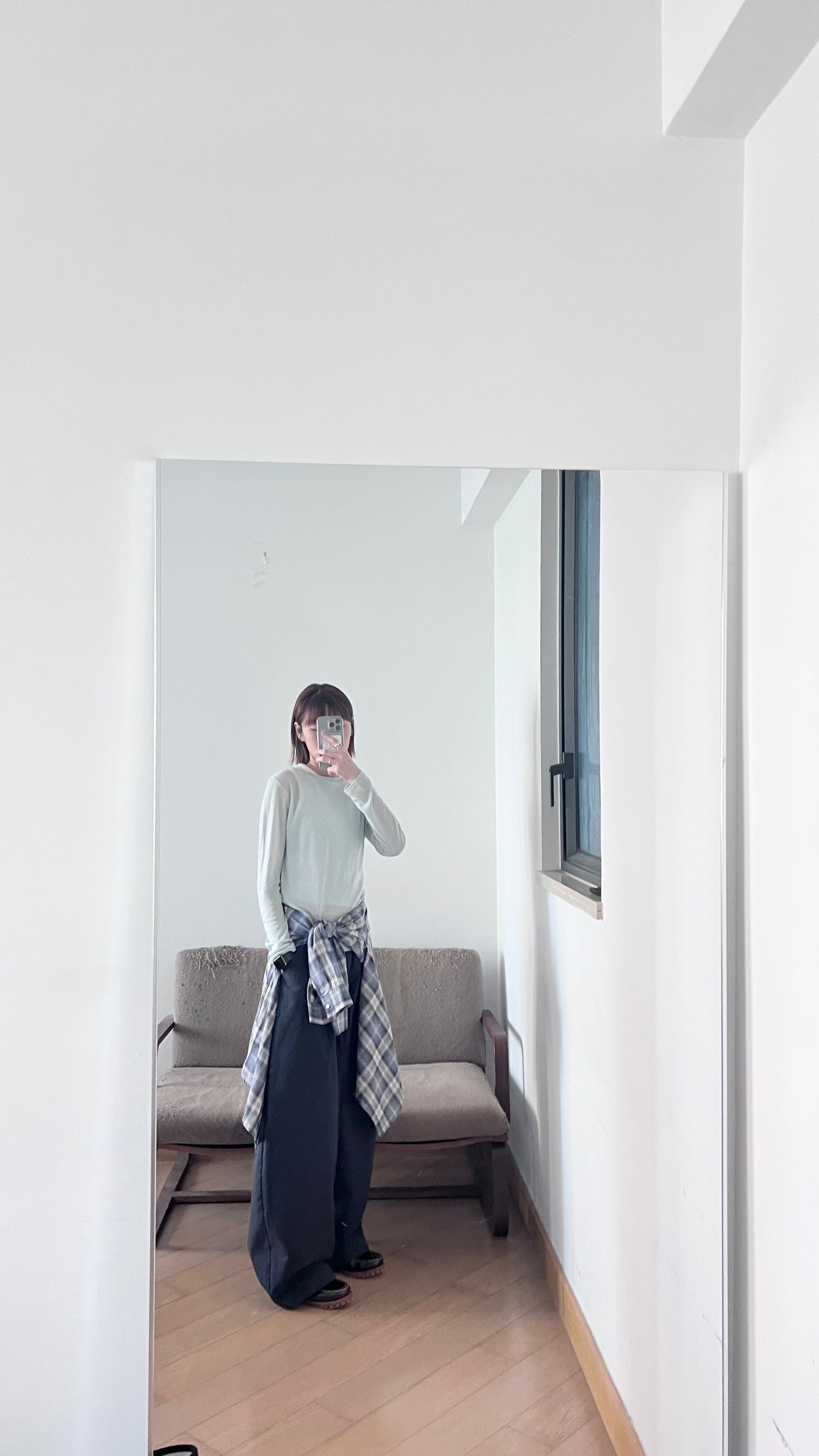 sheer silk top in baby-blue (pre-order)