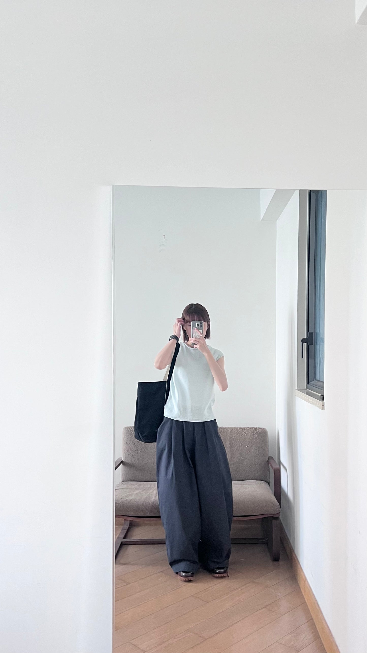 cocoon pleat trousers in charcoal (pre-order)