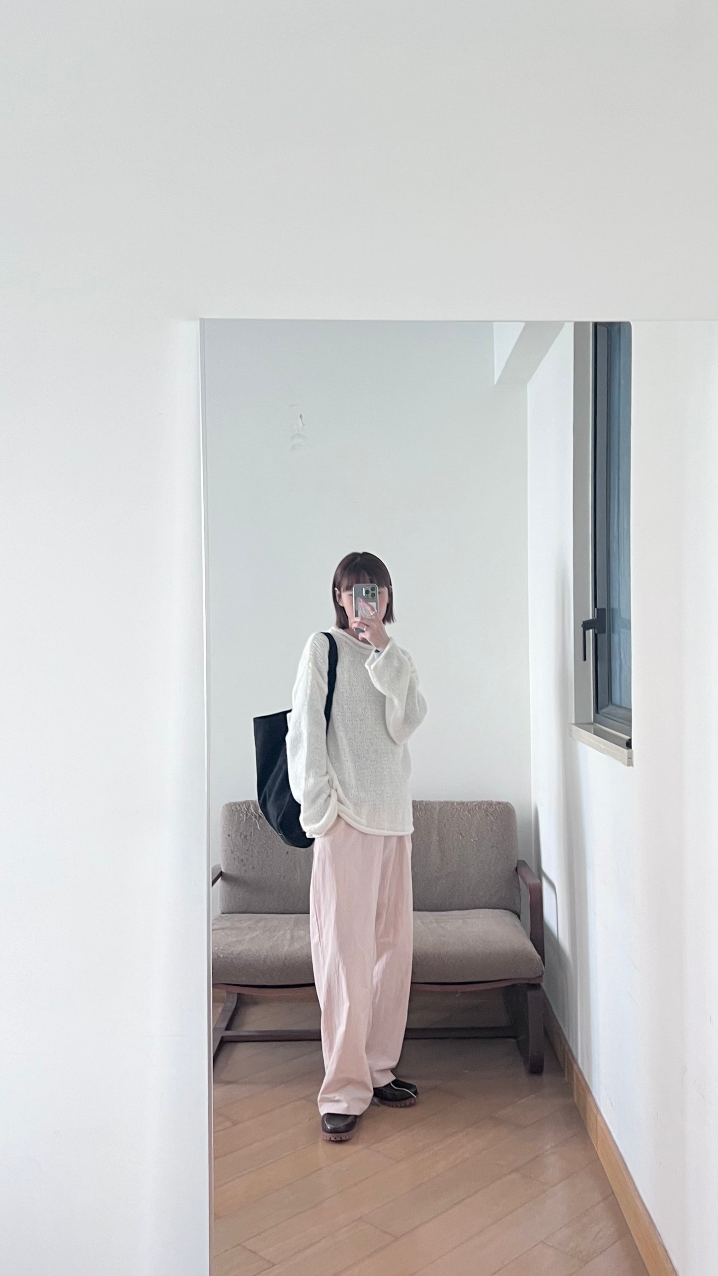 sheer edge knitwear in cream (pre-order)