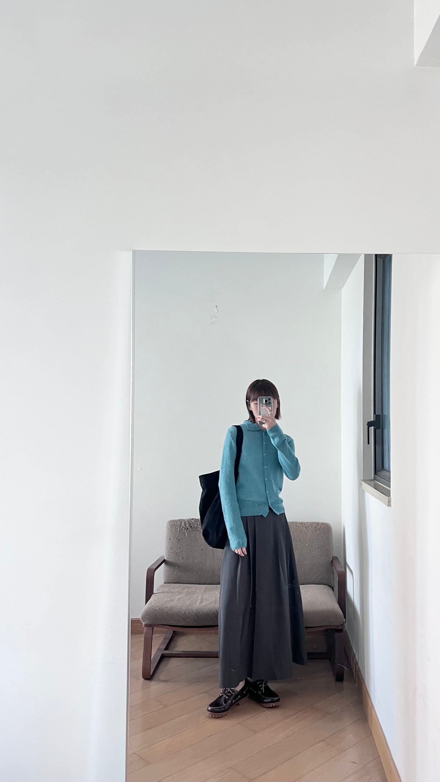 airy mohair shirt in calamine blue (pre-order)