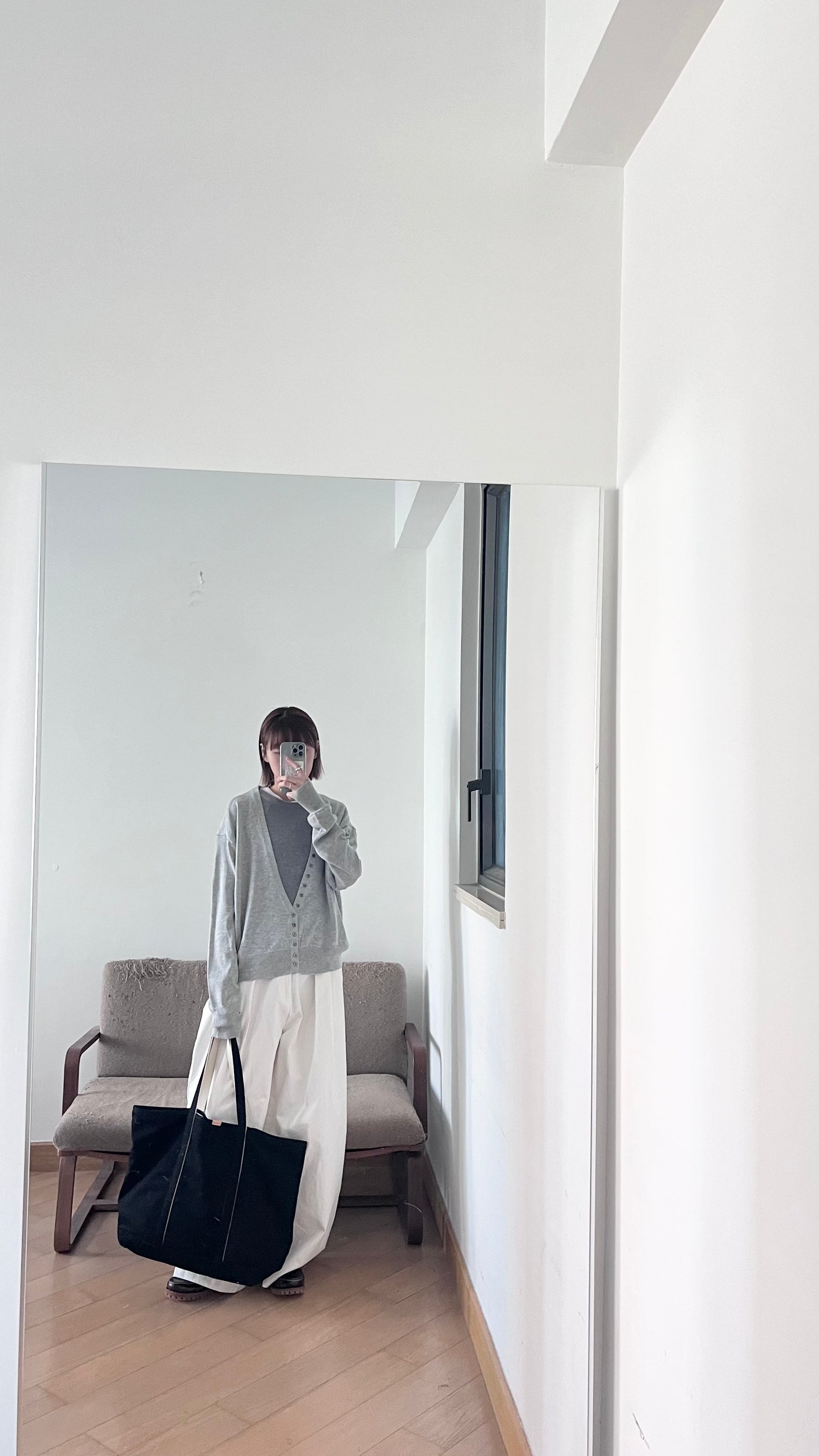 detail button cardigan in grey (pre-order)