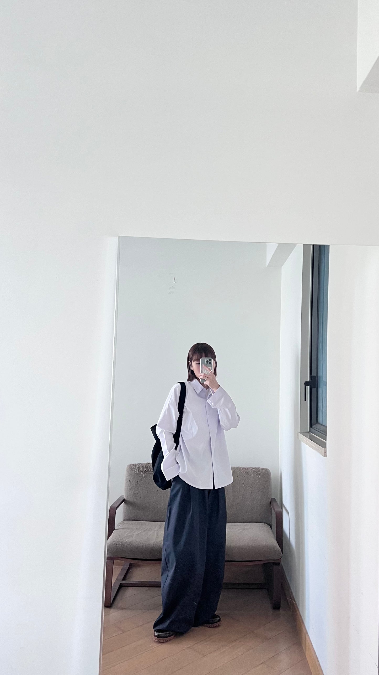 cocoon pleat trousers in charcoal (pre-order)