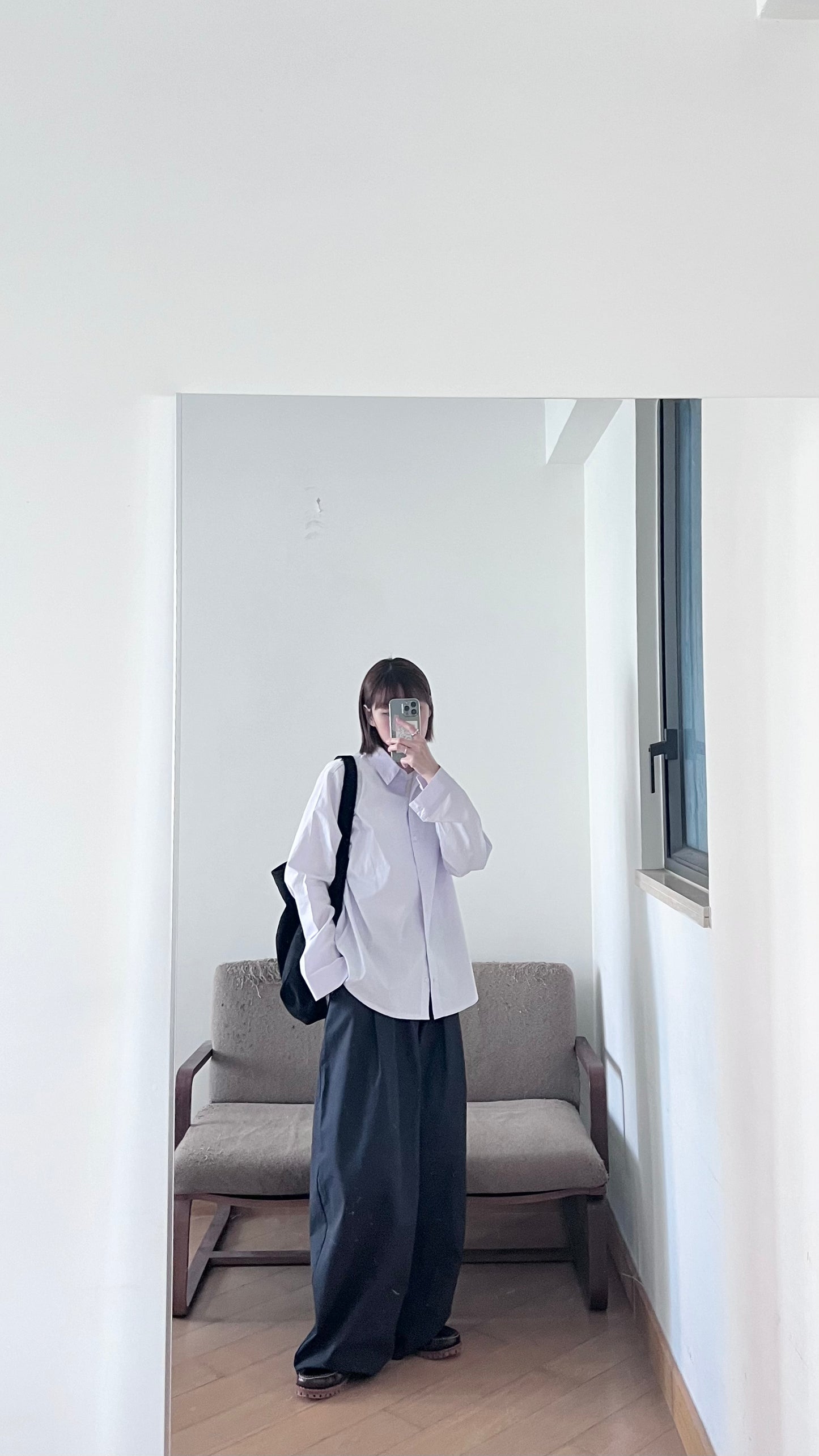 cocoon pleat trousers in charcoal (pre-order)