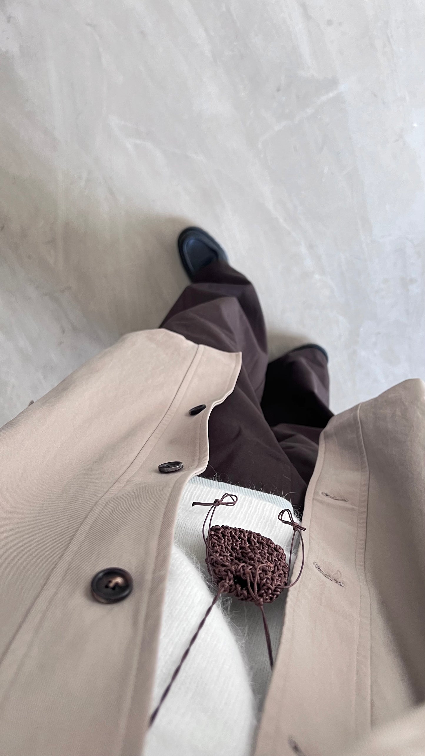 tailored collar coat in beige (pre-order)