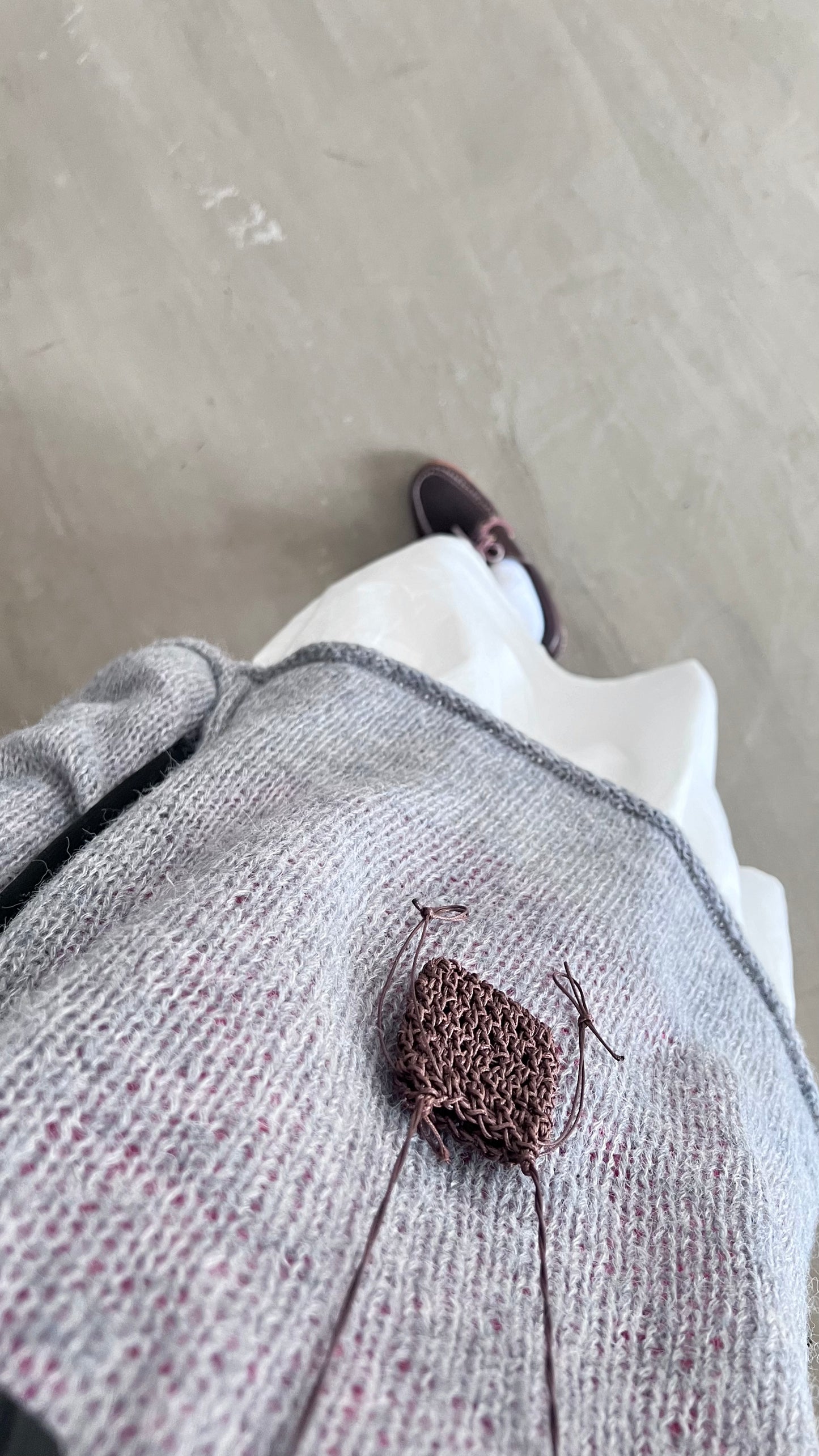 sheer edge knitwear in grey (pre-order)