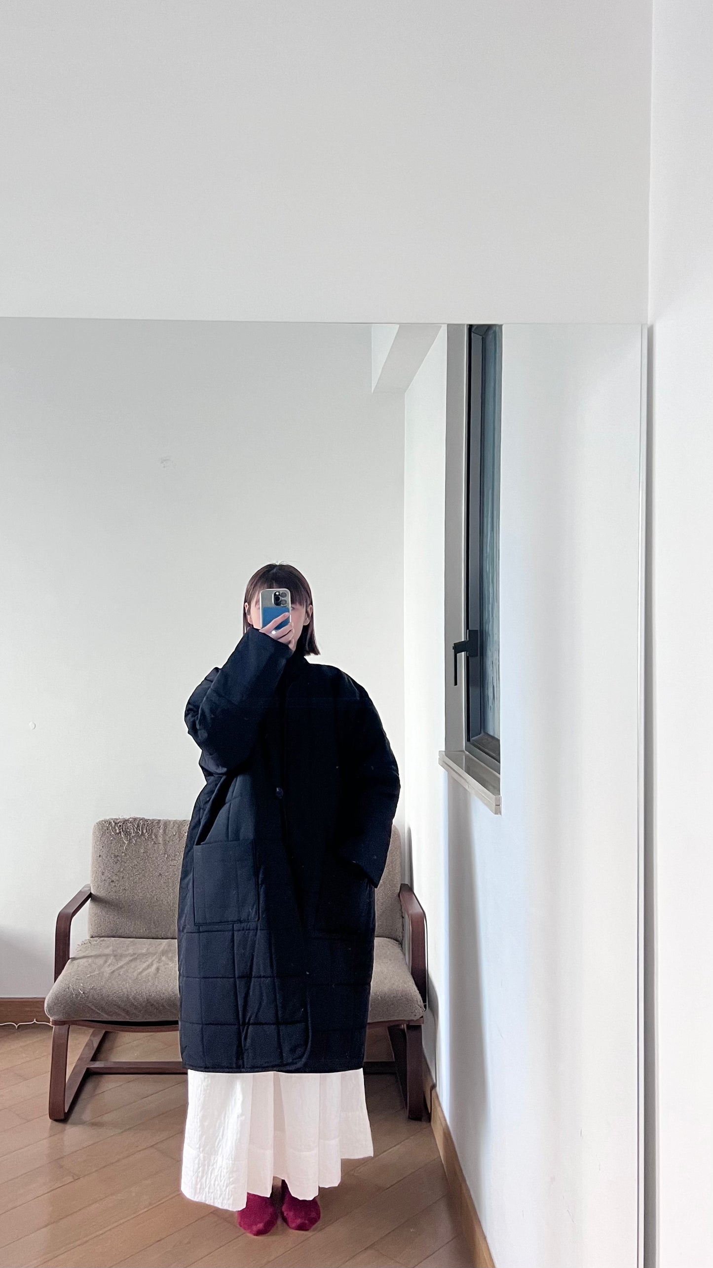 bubble padded coat in black (pre-order)