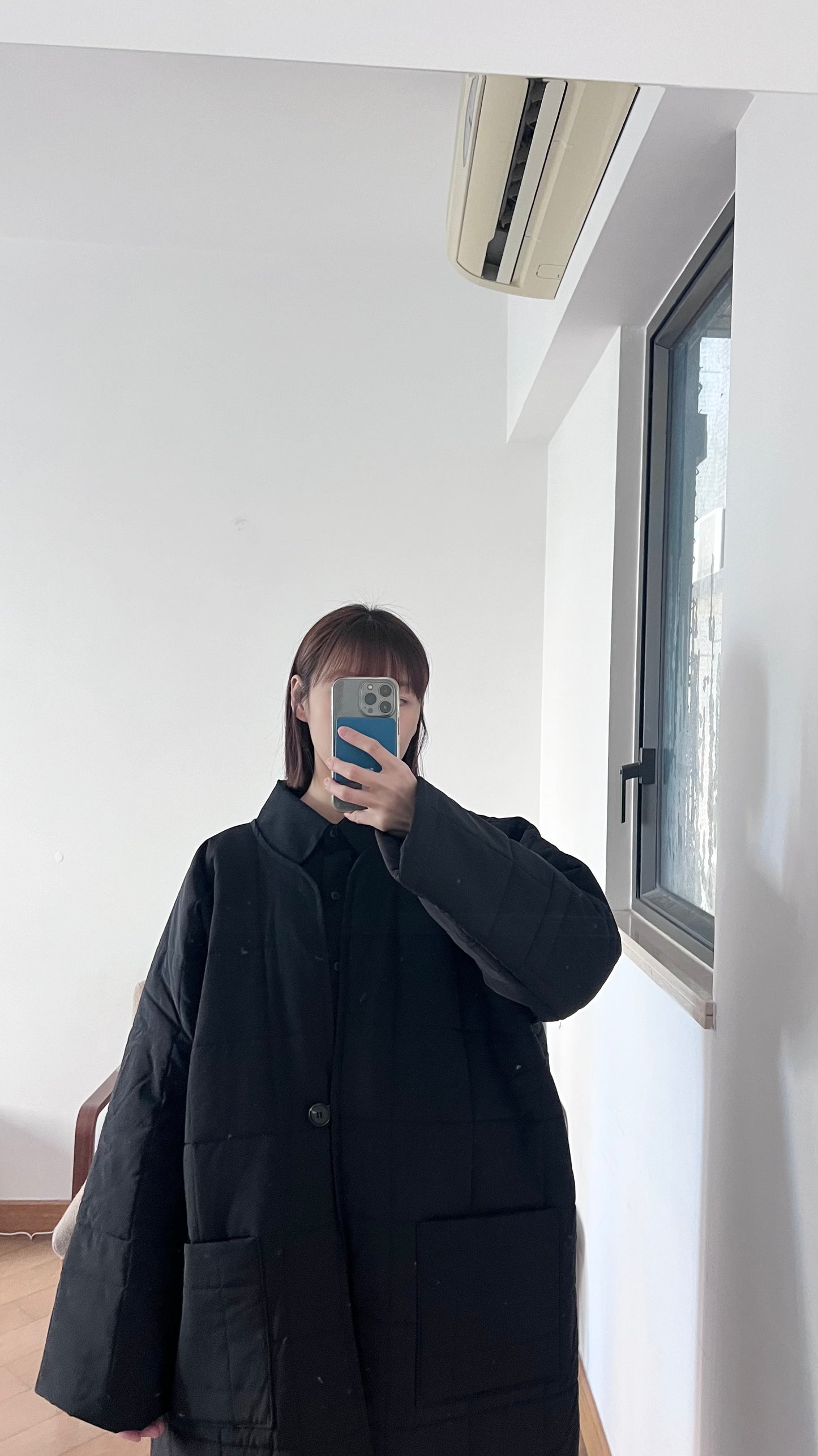 bubble padded coat in black (pre-order)