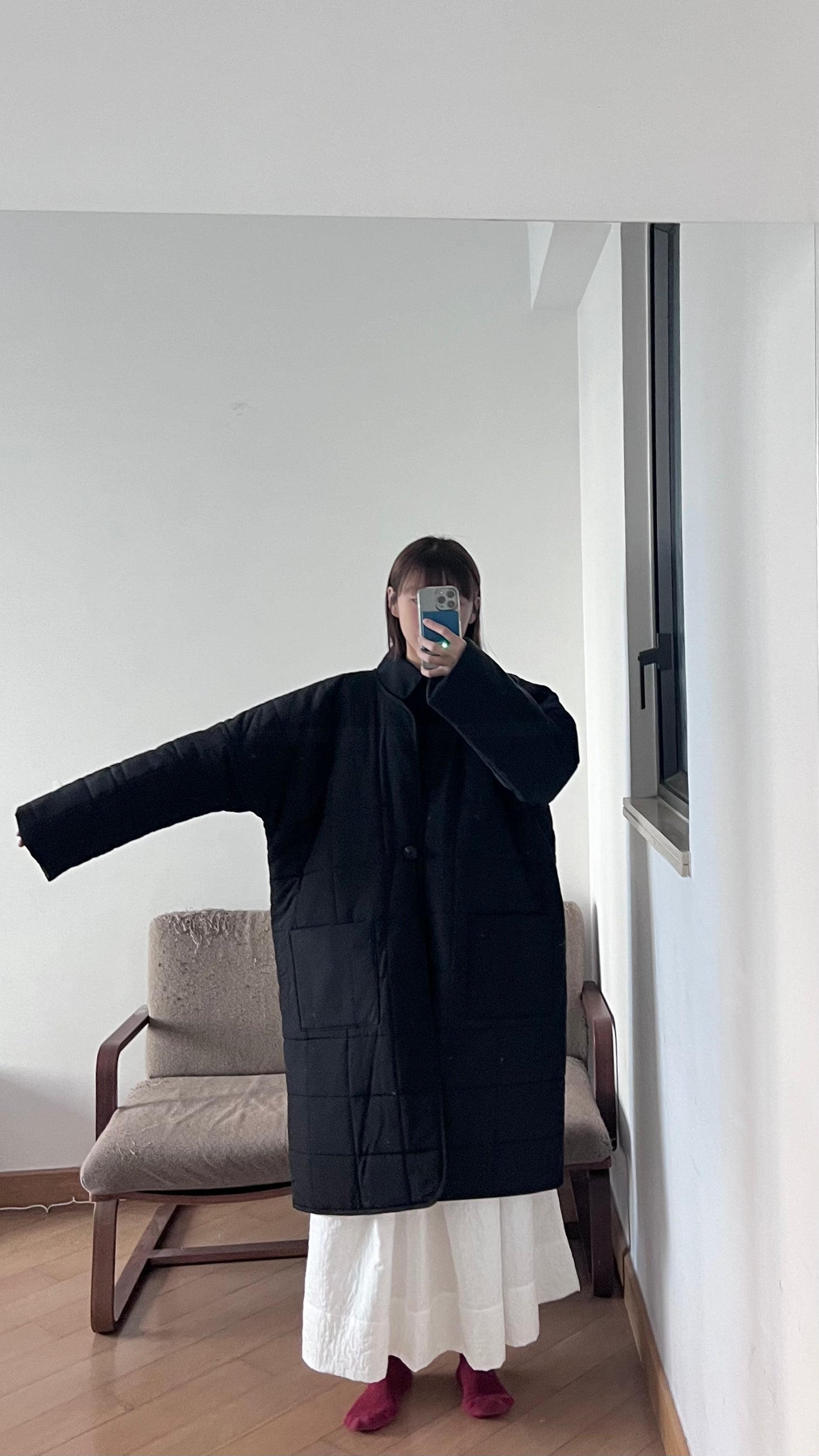 bubble padded coat in black (pre-order)