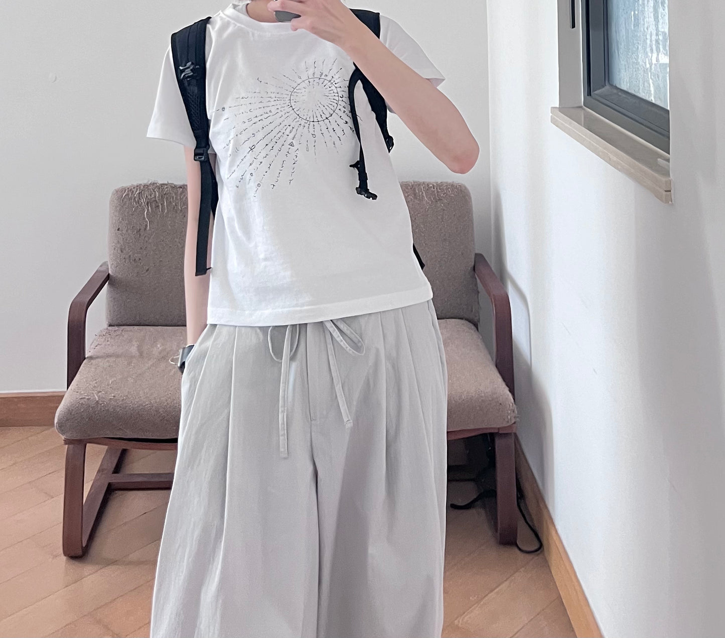 anna wide pants in light grey
