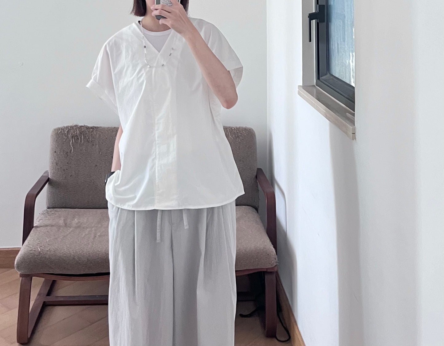 anna wide pants in light grey