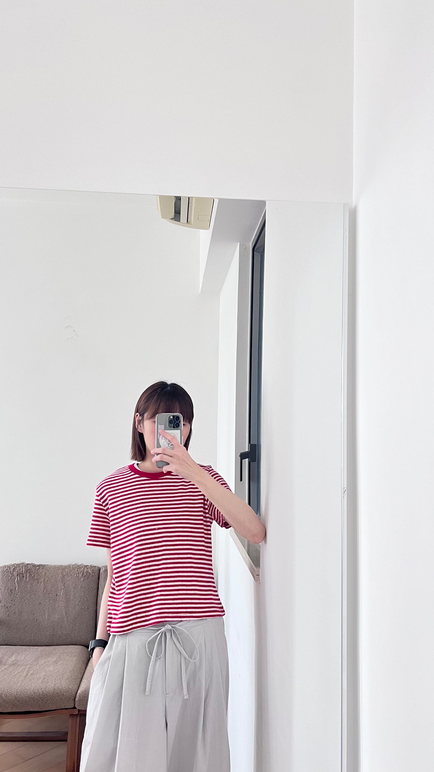 baby cotton striped tee in red (pre-order)
