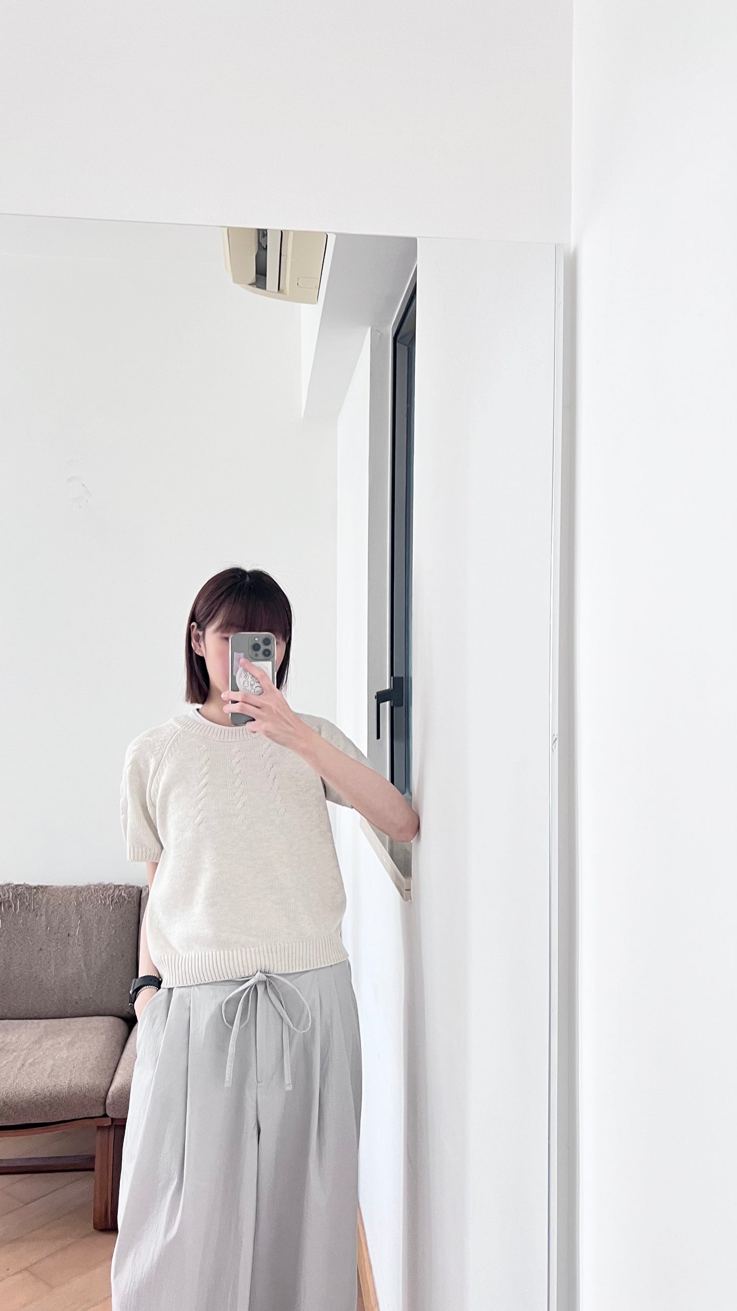 anna wide pants in light grey