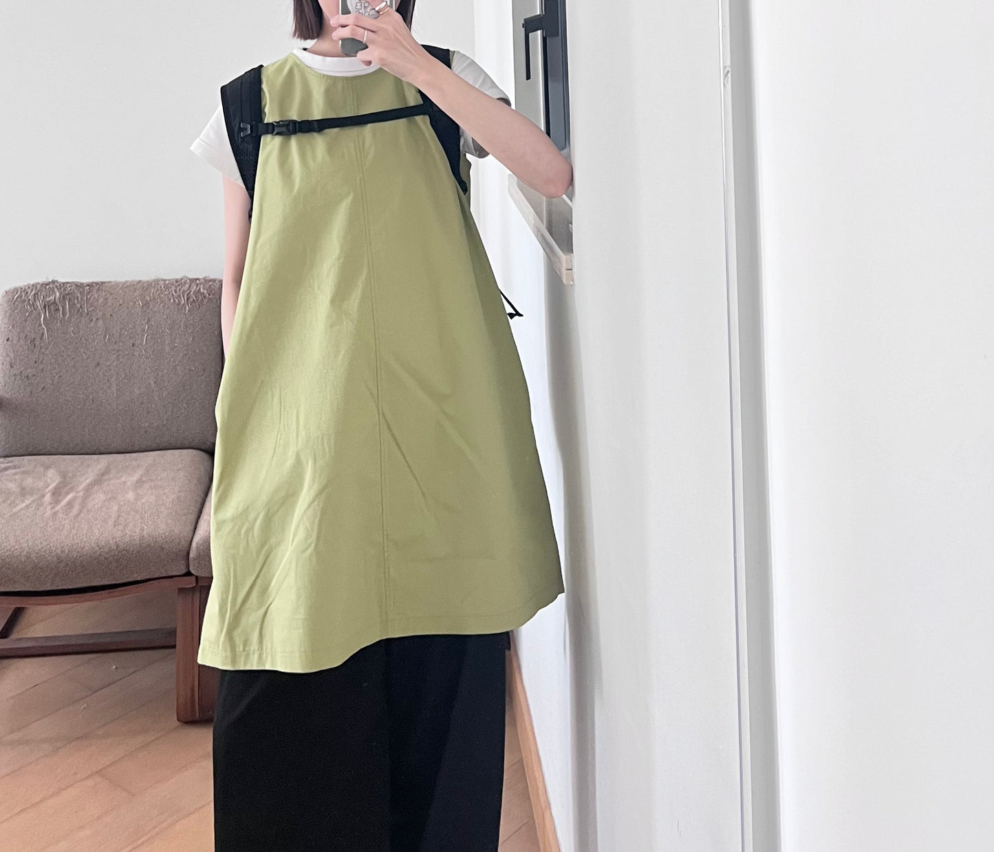 float tank dress top in green