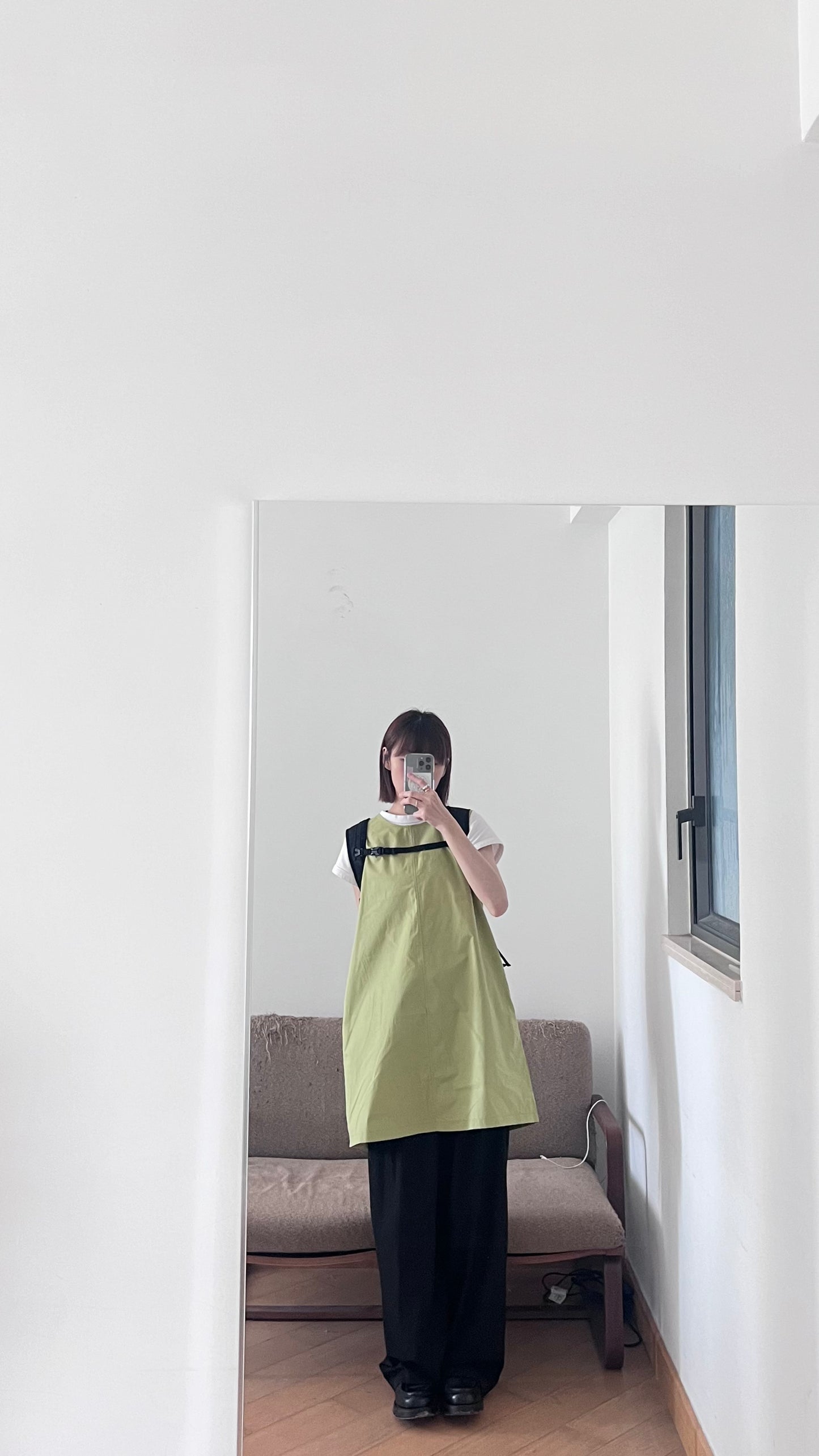 float tank dress top in green