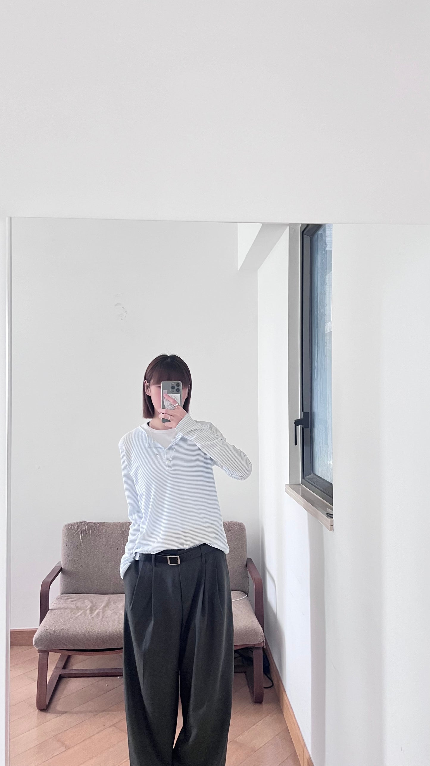 veil striped tee in baby-blue (pre-order)