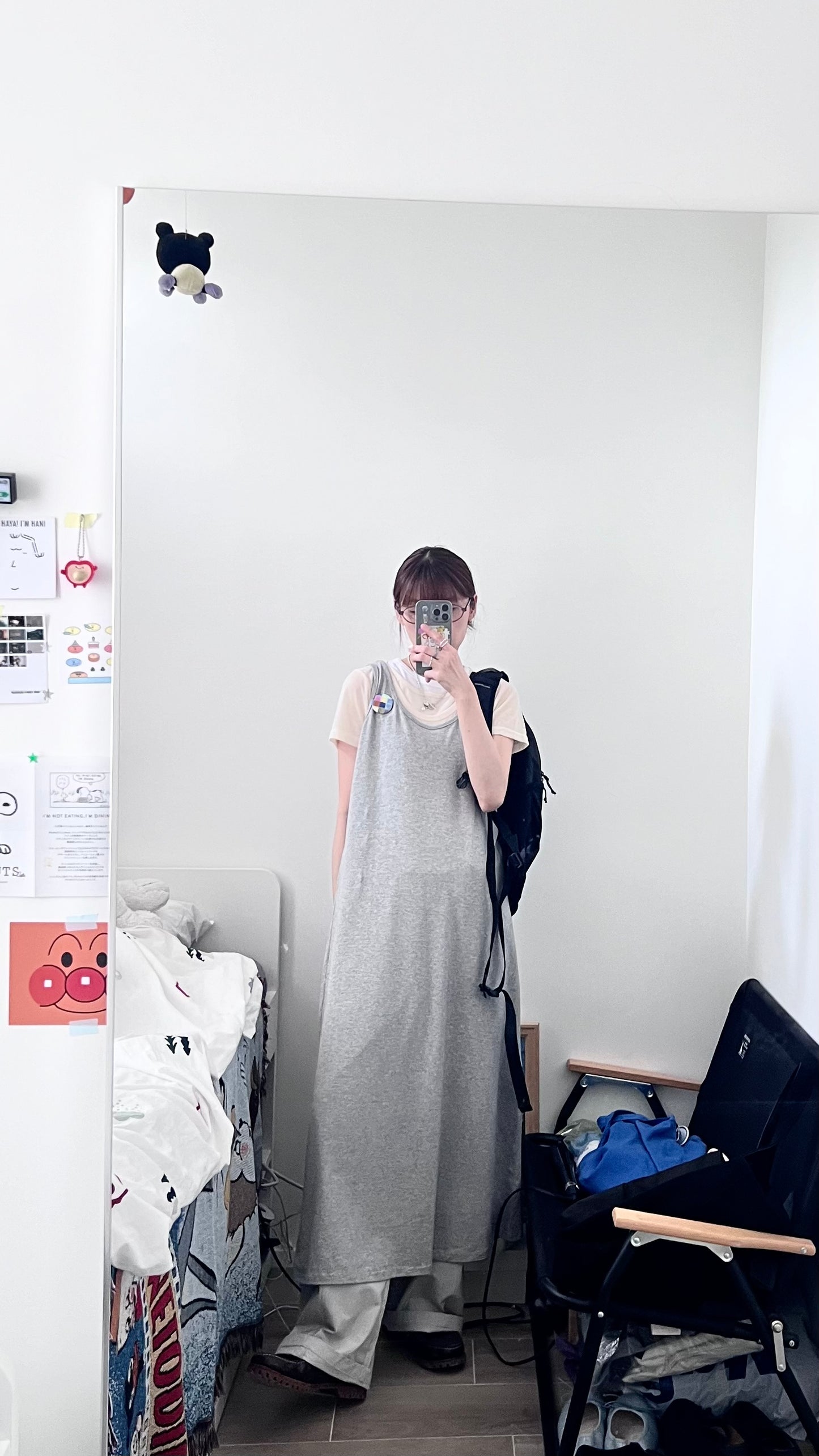 classic a-line cotton dress in grey (pre-order)
