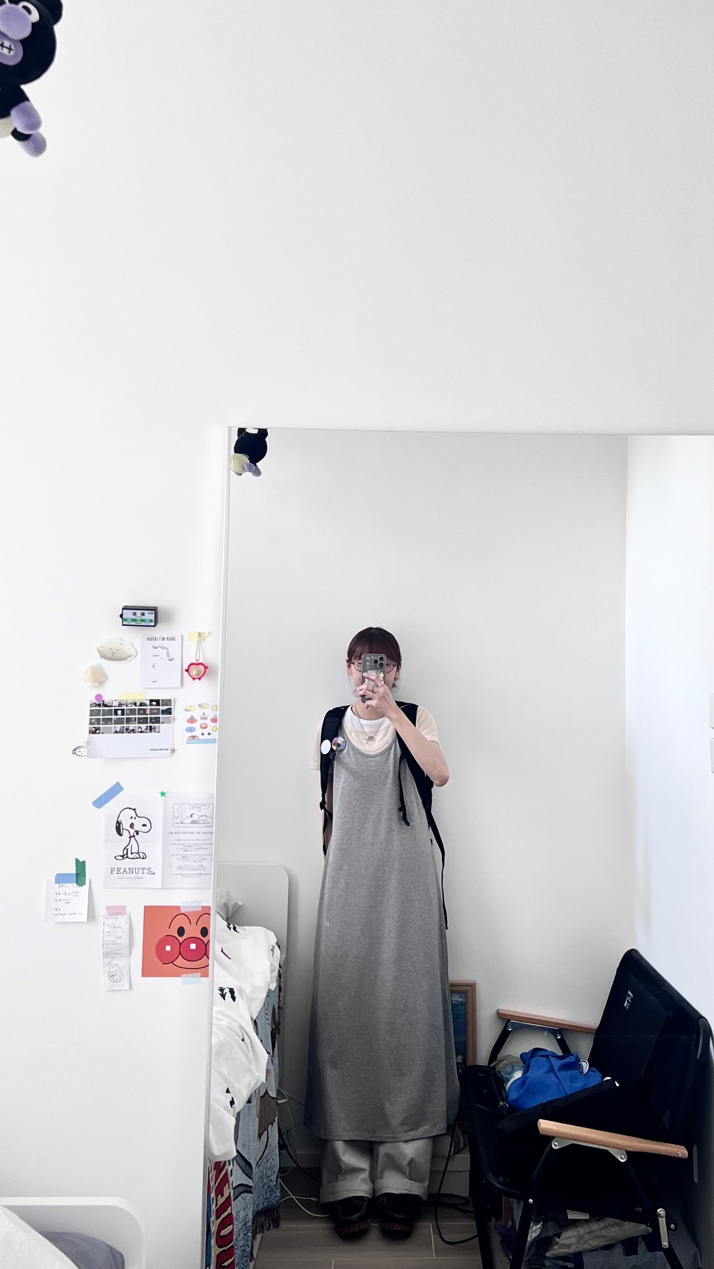 classic a-line cotton dress in grey (pre-order)