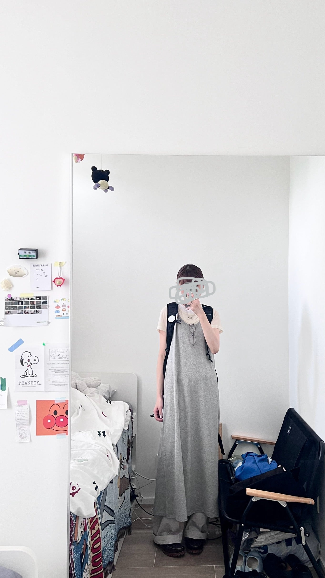 classic a-line cotton dress in grey (pre-order)