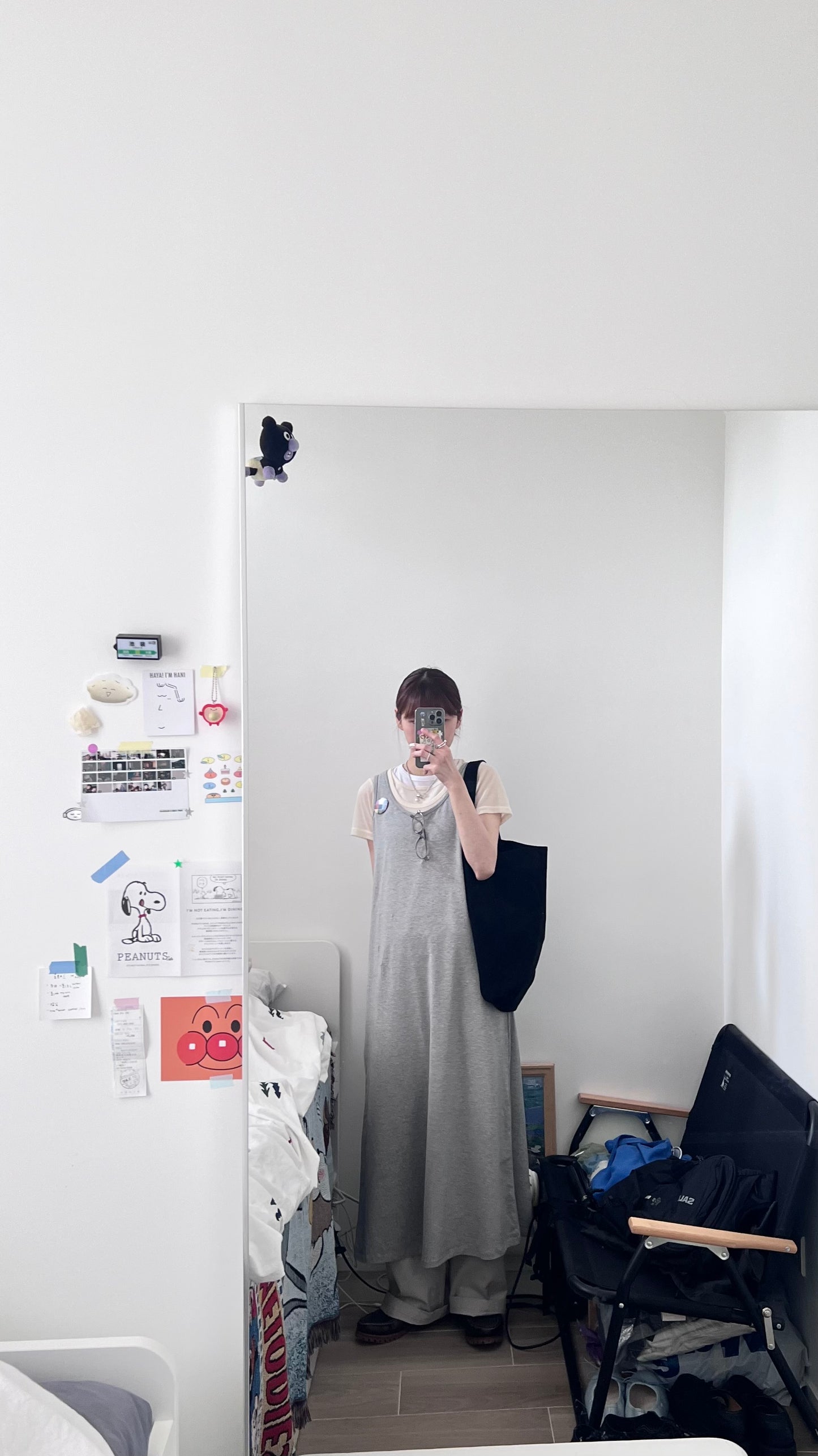 classic a-line cotton dress in grey (pre-order)