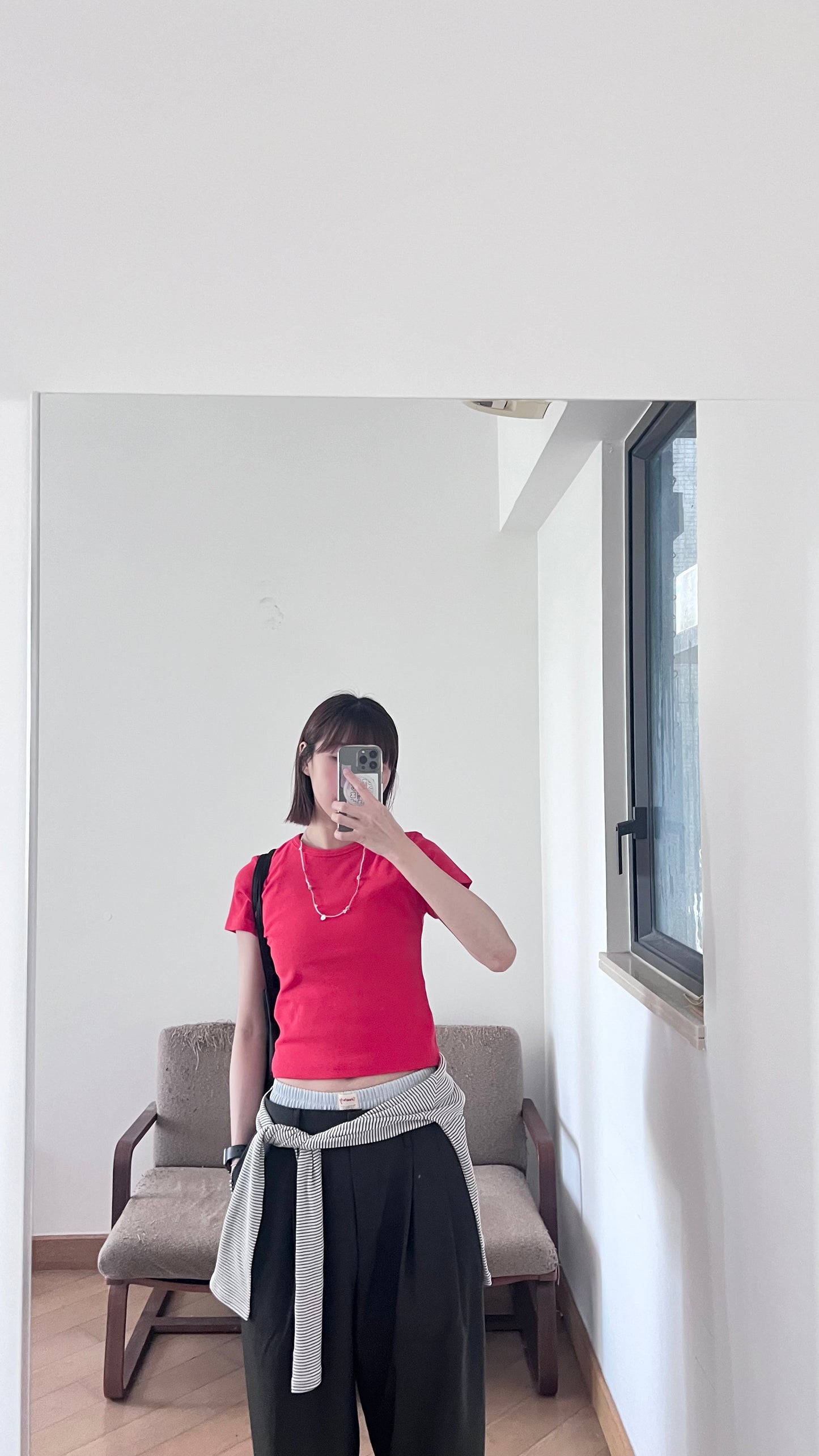 basic colorful skinny tee in red