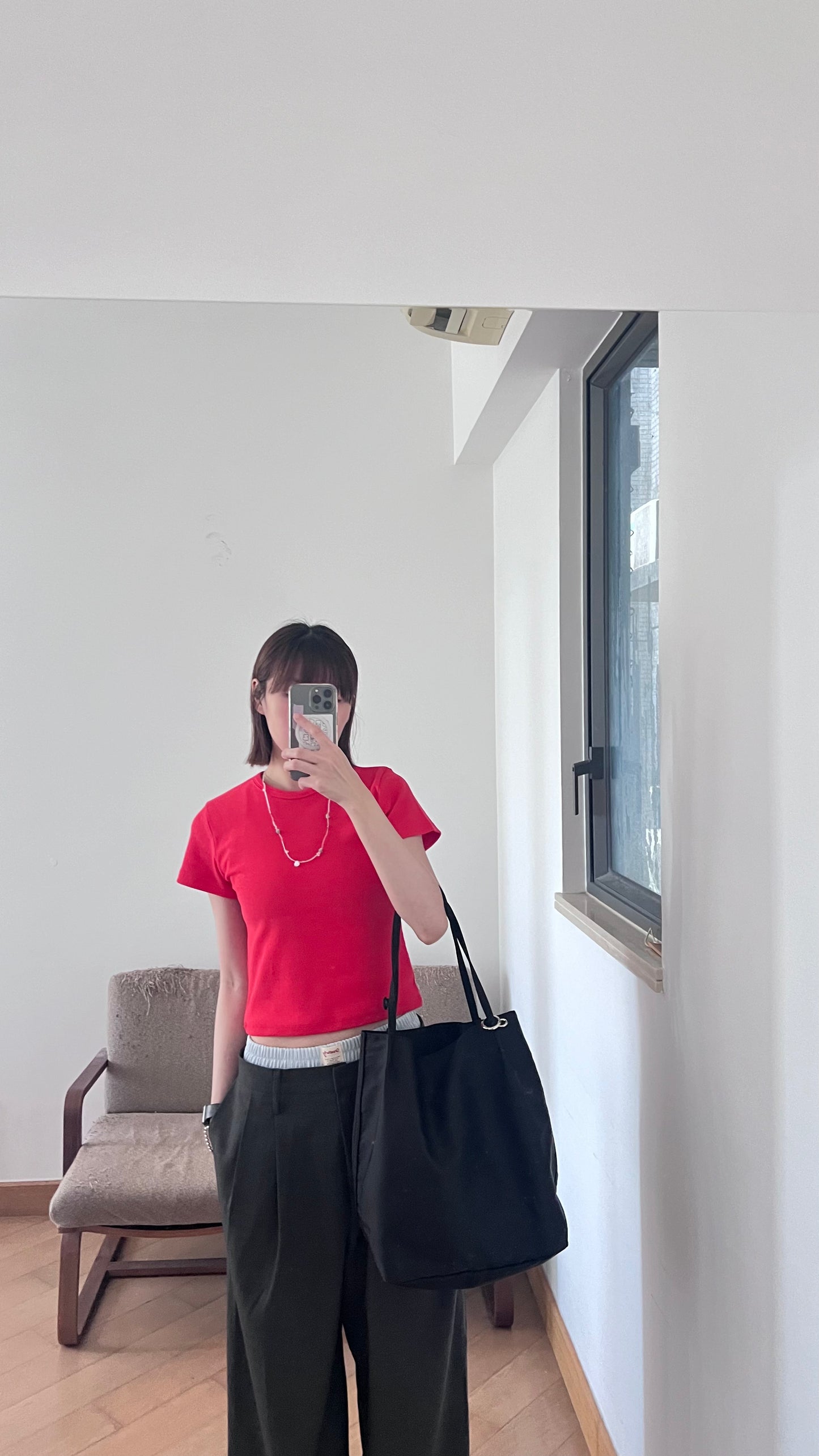 basic colorful skinny tee in red