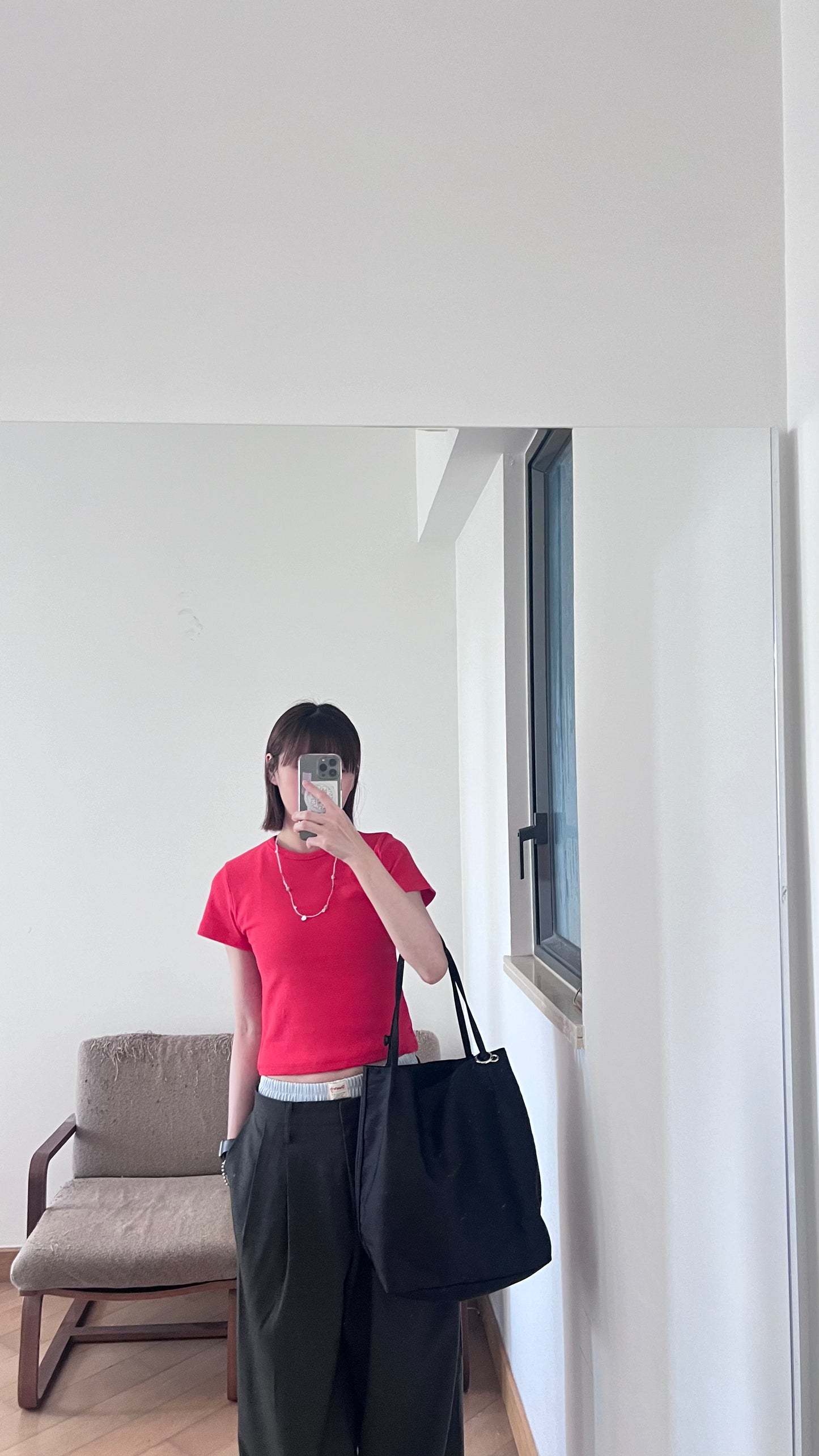 basic colorful skinny tee in red