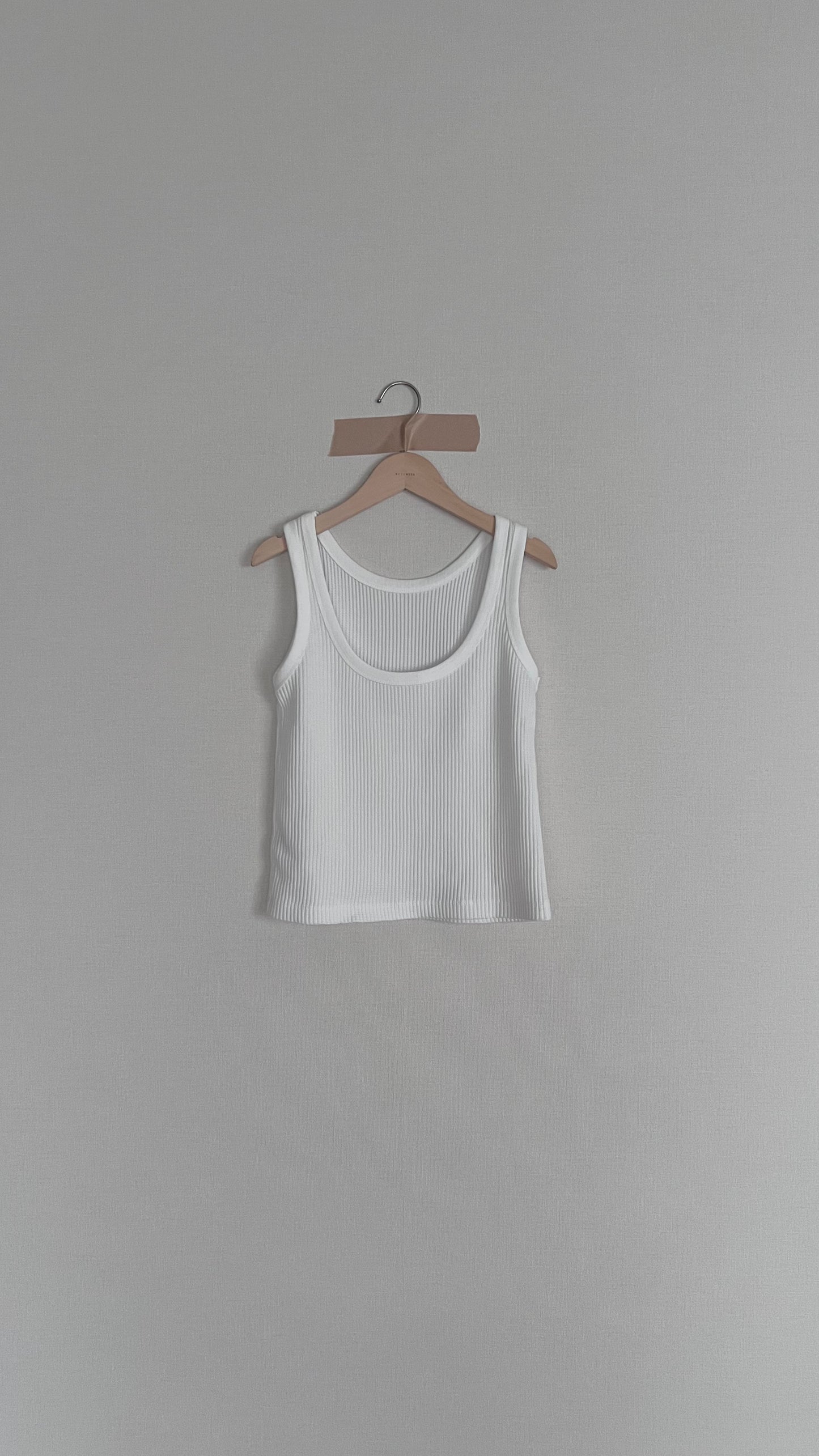 waffle tank top in white (pre-order)