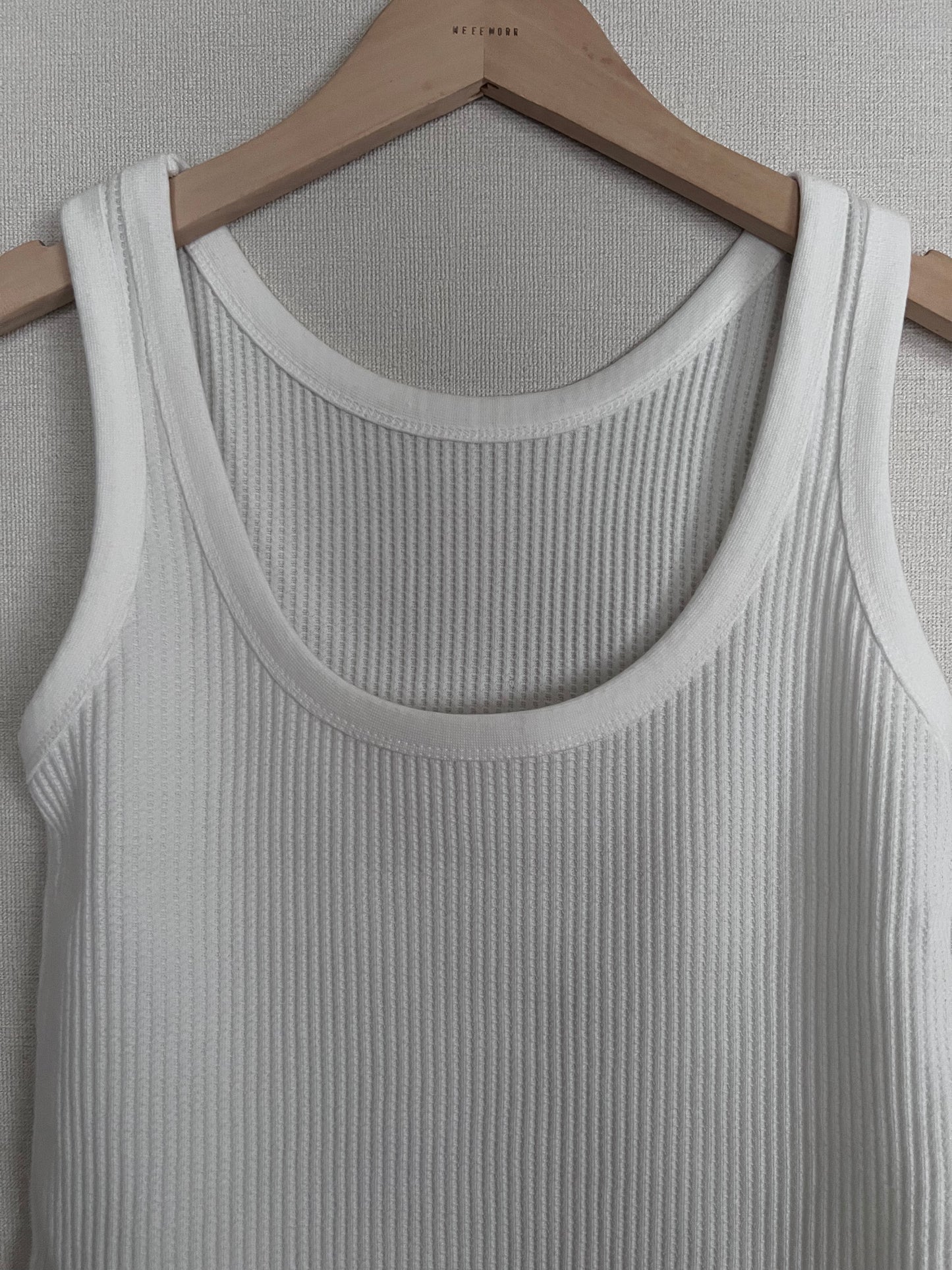 waffle tank top in white (pre-order)