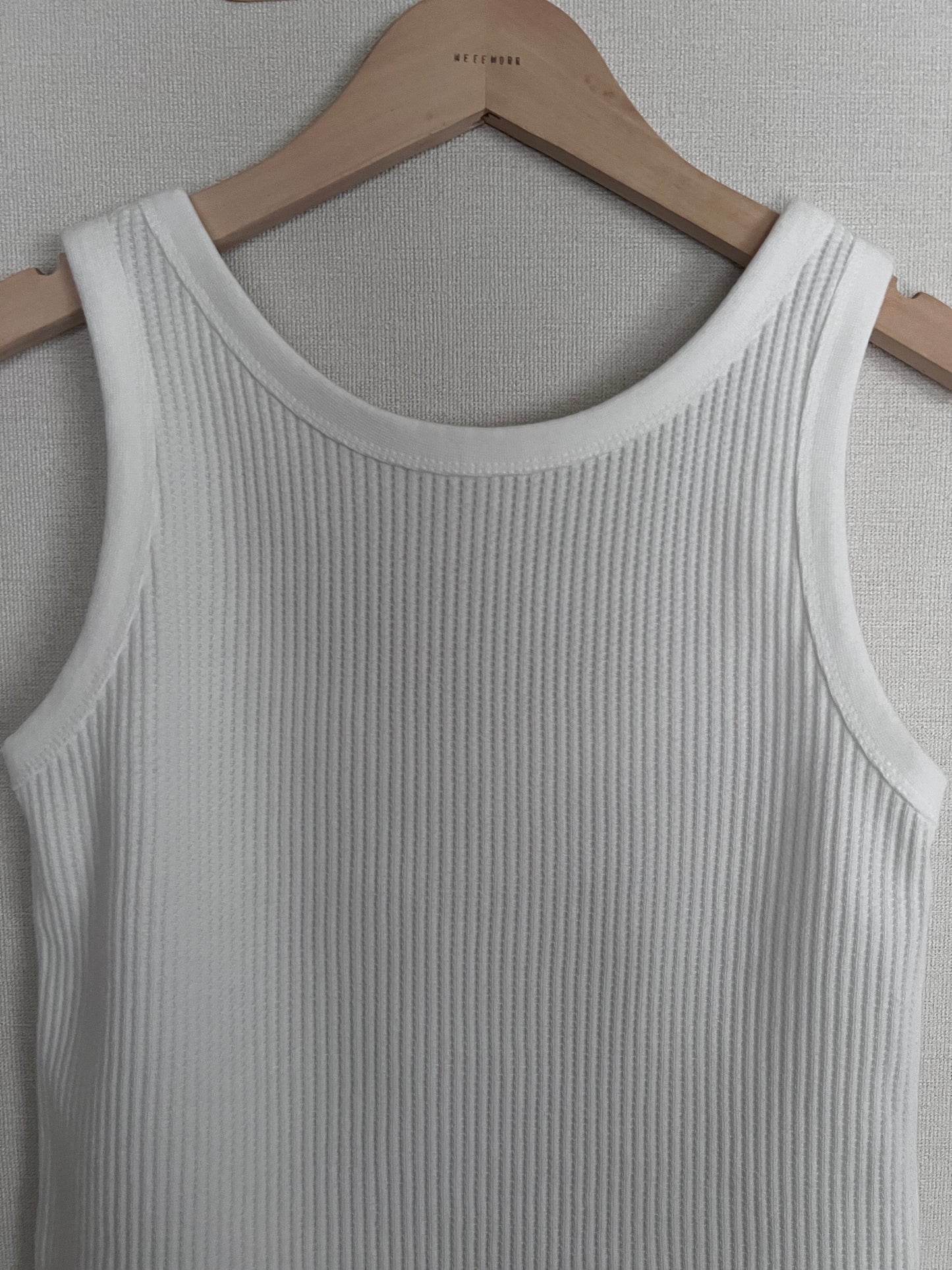 waffle tank top in white (pre-order)