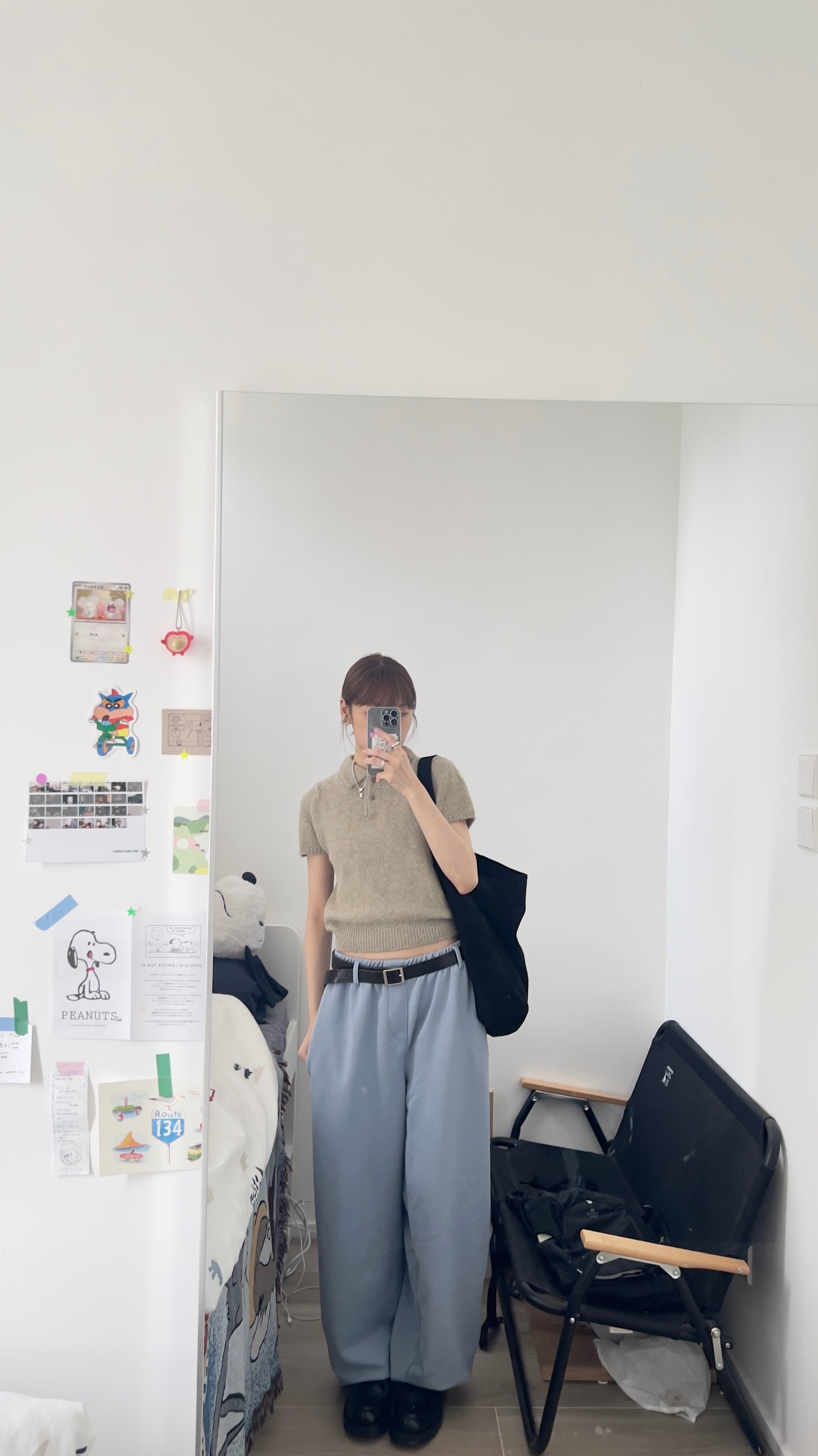 elin sheer polo knit shirt in khaki (pre-order)