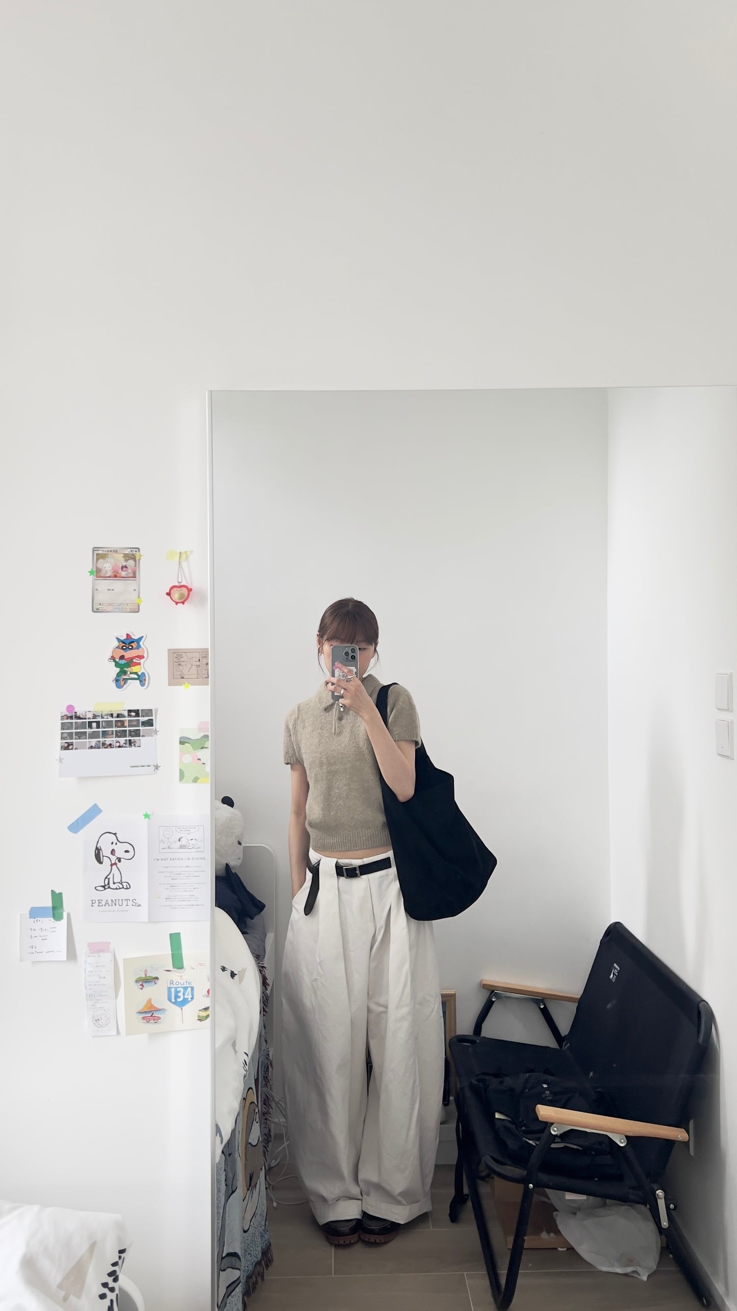 elin sheer polo knit shirt in khaki (pre-order)