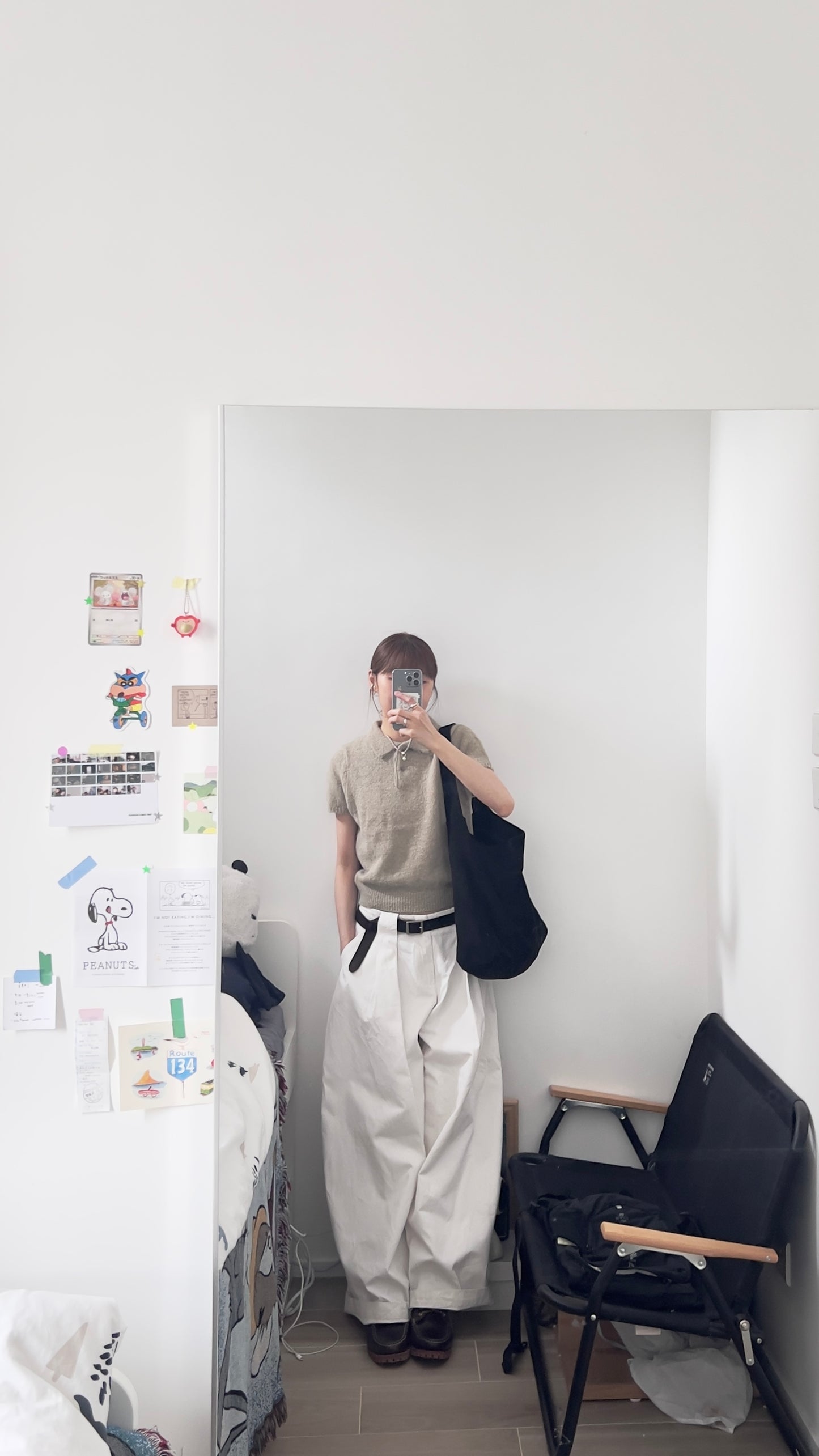 elin sheer polo knit shirt in khaki (pre-order)