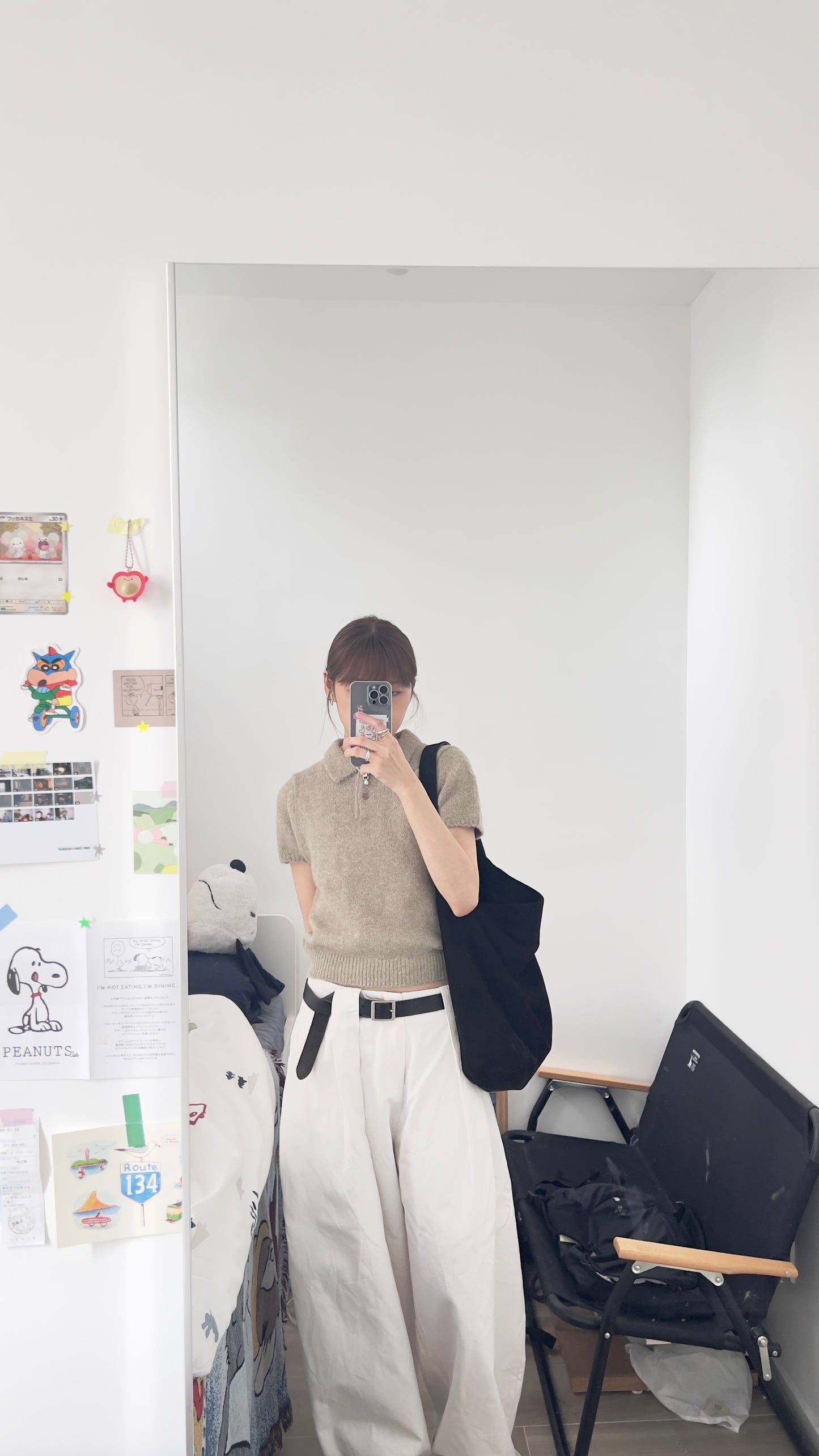 elin sheer polo knit shirt in khaki (pre-order)
