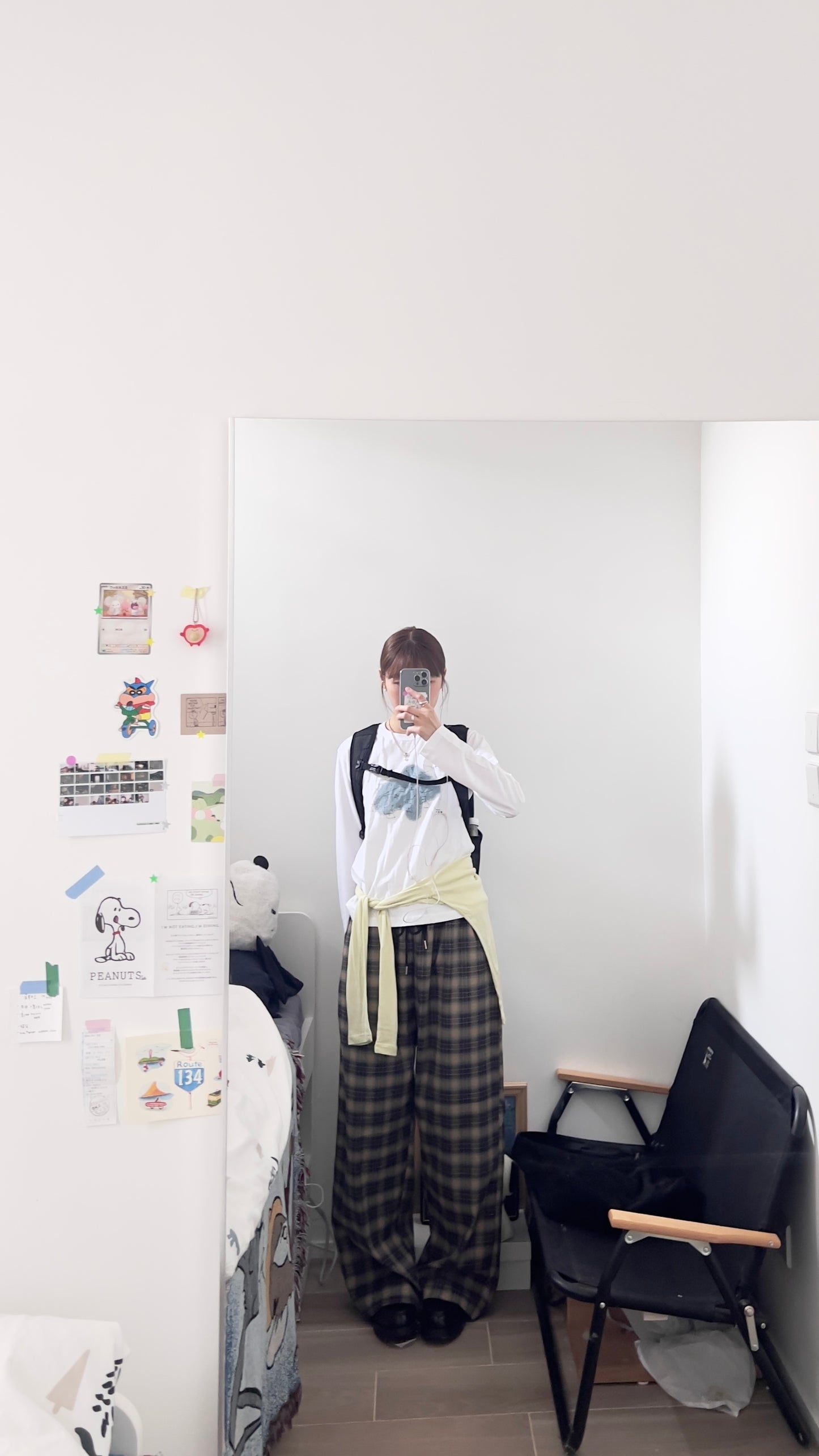 The kyoto checked trousers in beige (pre-order)