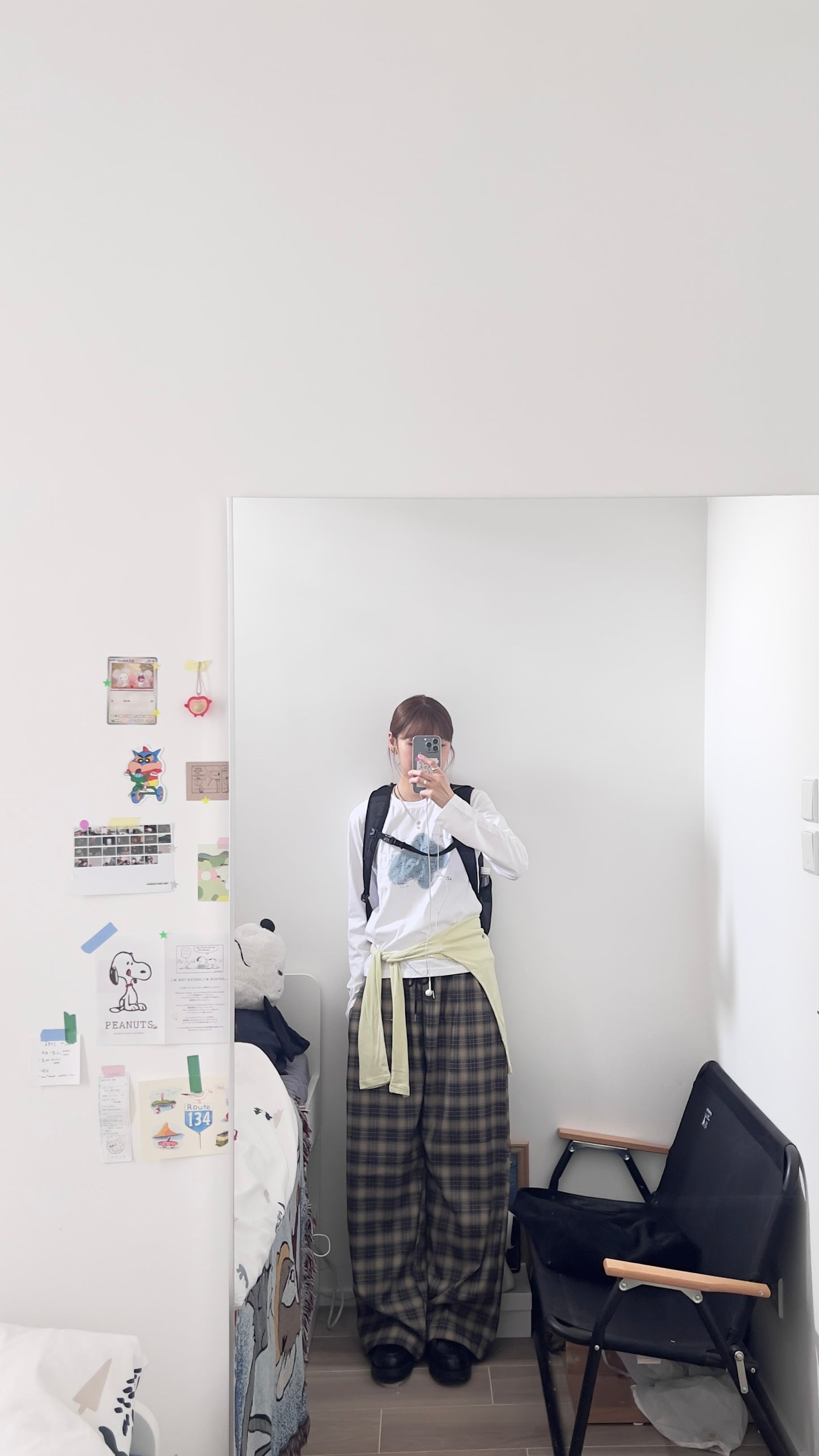 The kyoto checked trousers in beige (pre-order)