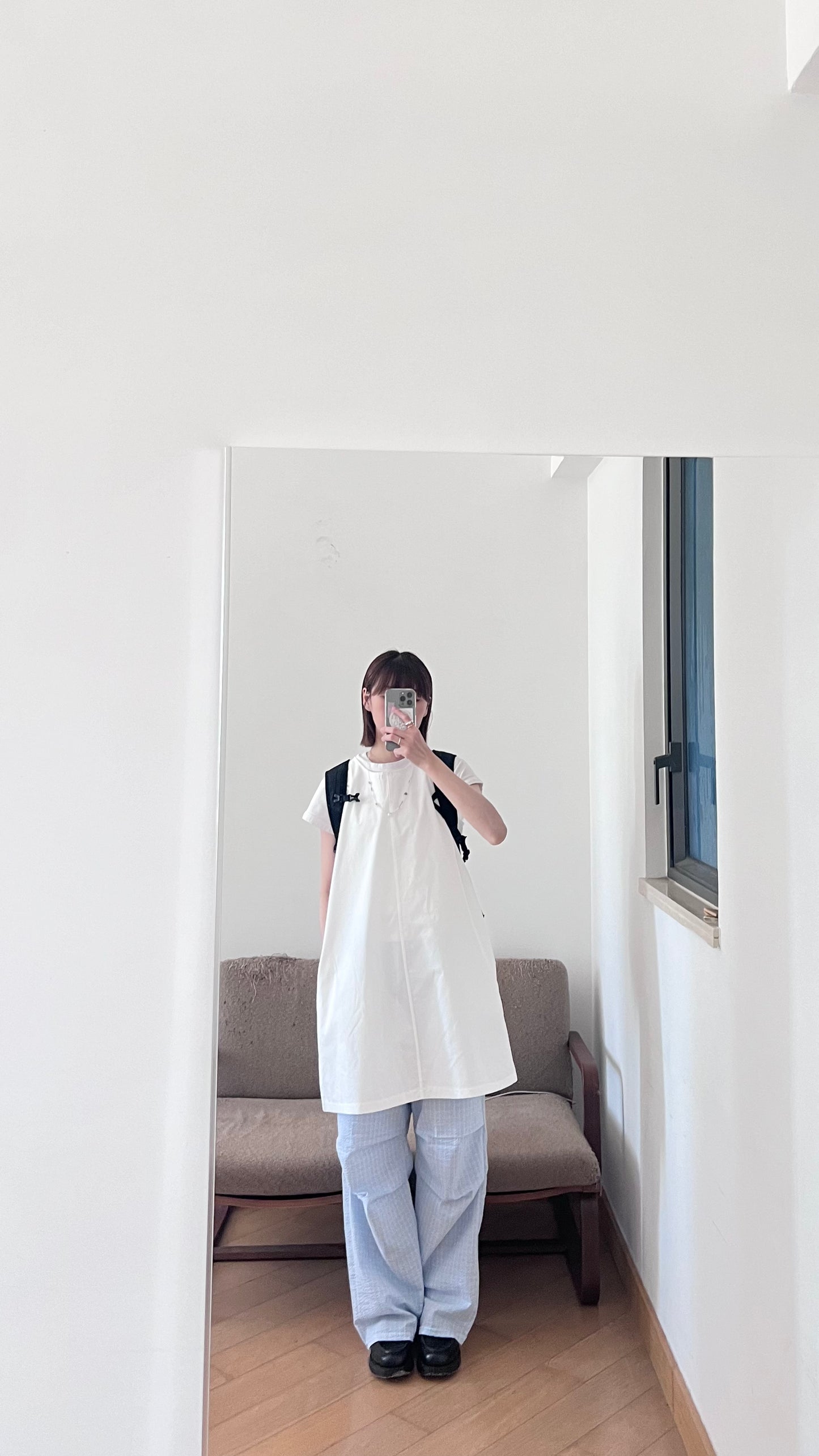 toi checked pants in baby blue (flawed)