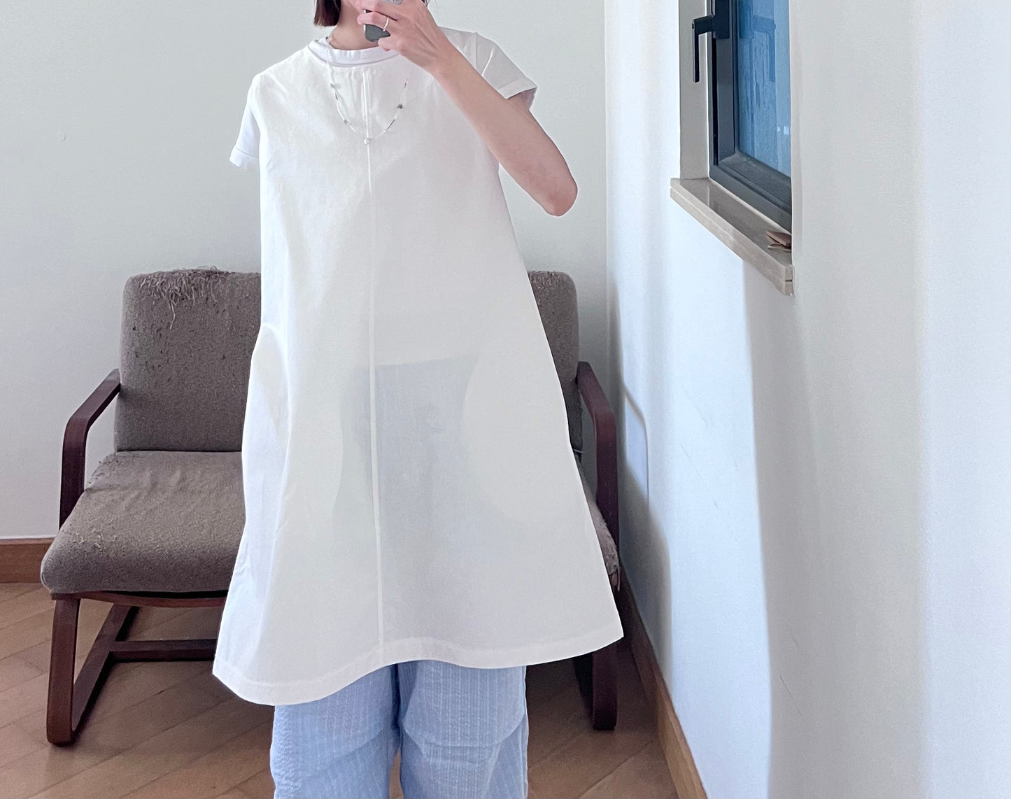 toi checked pants in baby blue (flawed)
